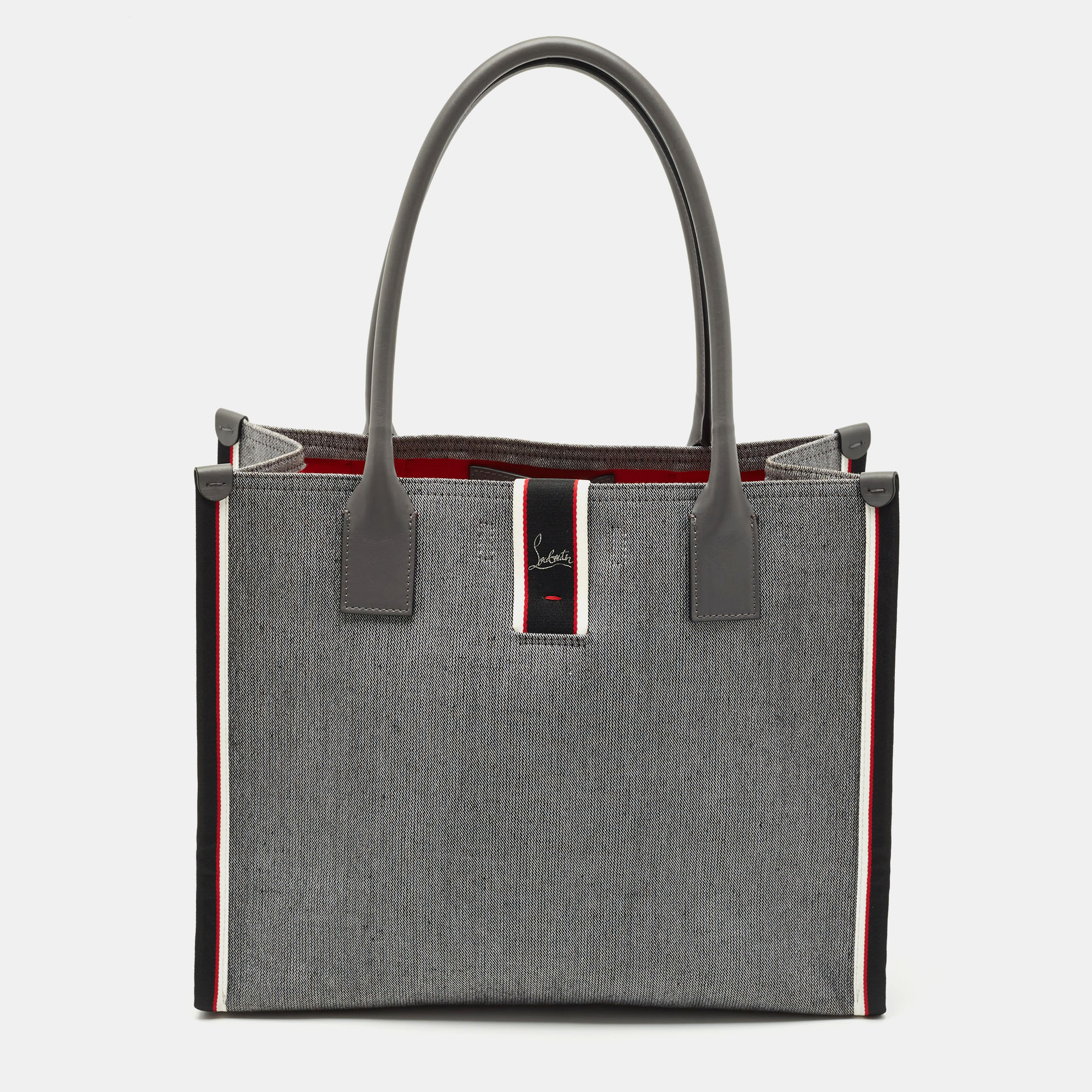 

Christian Louboutin Grey Canvas  Nastroloubi Tote