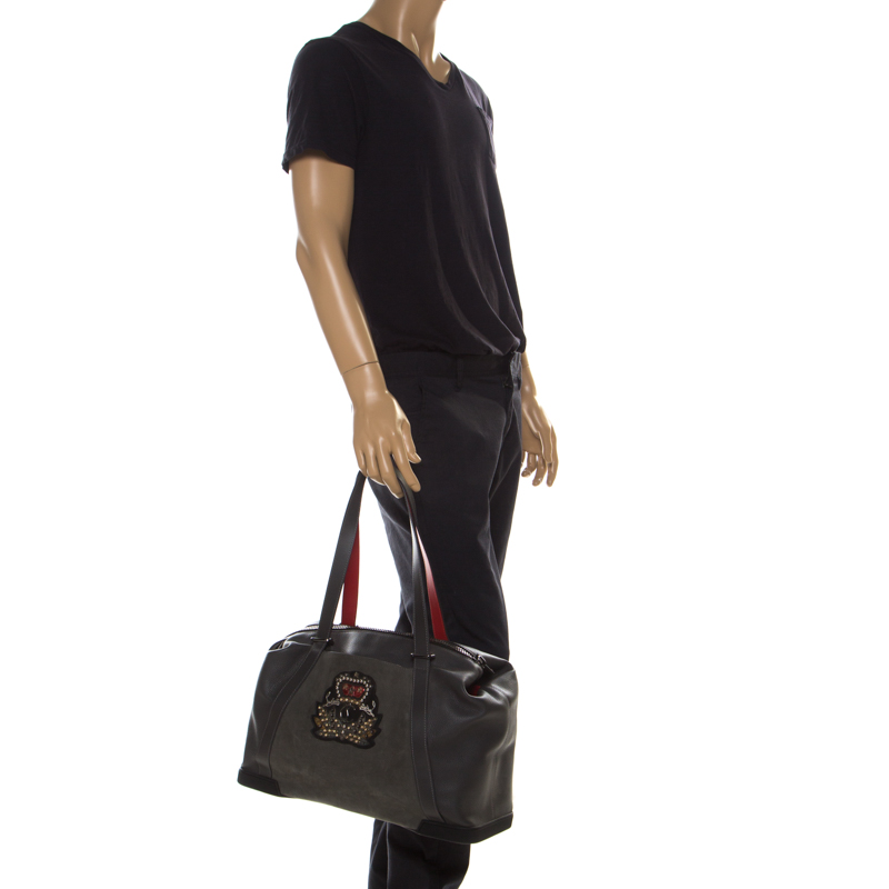 

Christian Louboutin Grey Nubuck and Leather Bagdamon Duffle Bag