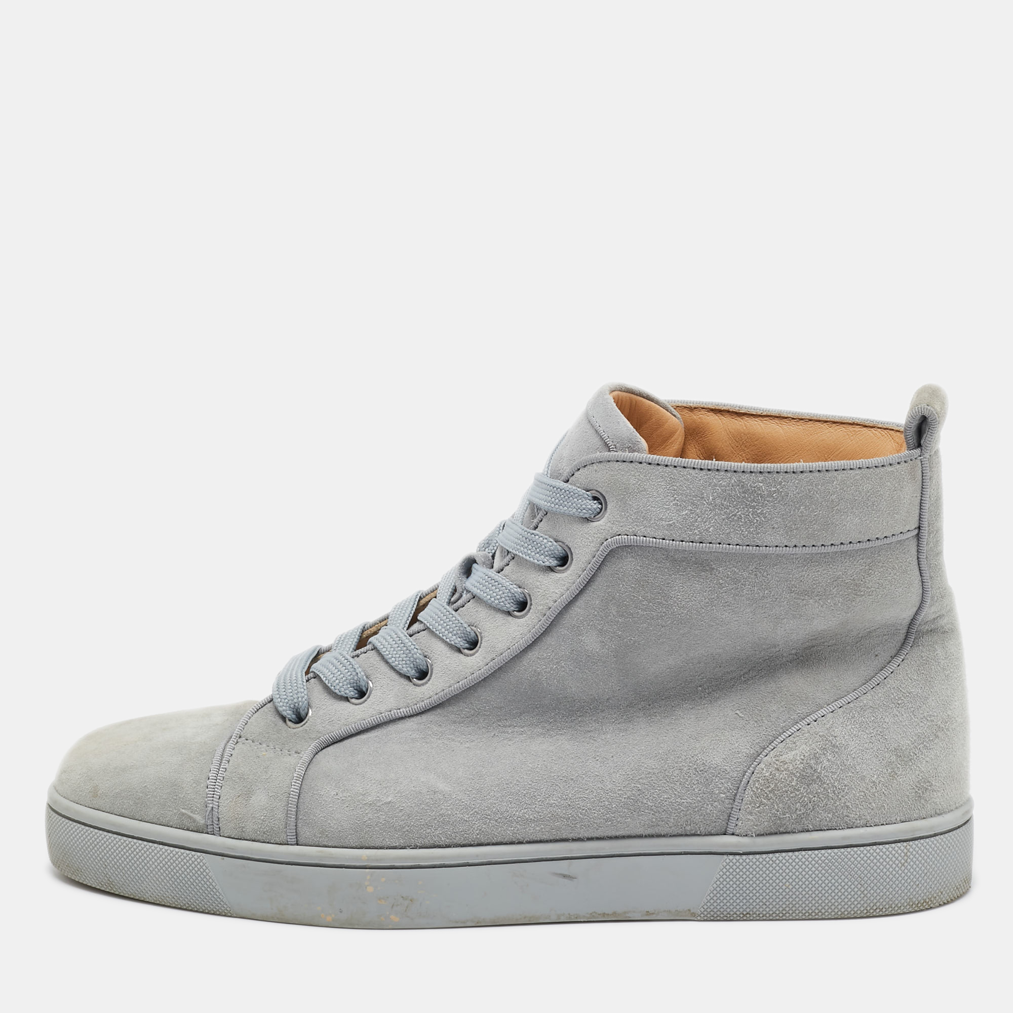 

Christian Louboutin Blue Suede Louis High Top Sneakers Size, Grey