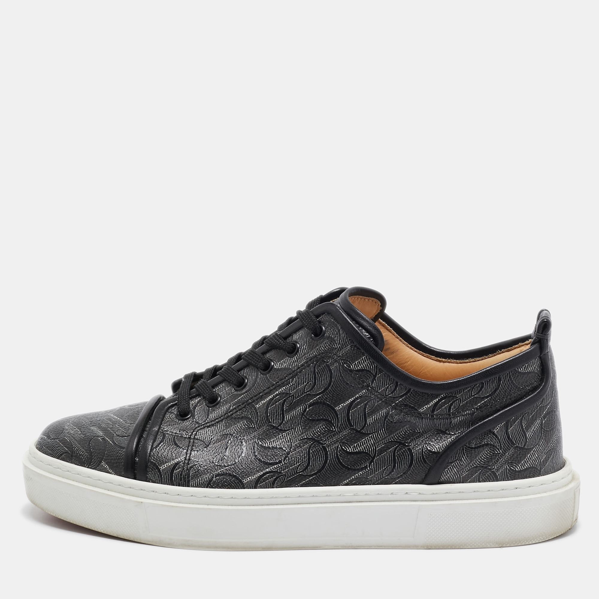 

Christian Louboutin Black Leather and Canvas Adolon Sneakers Size