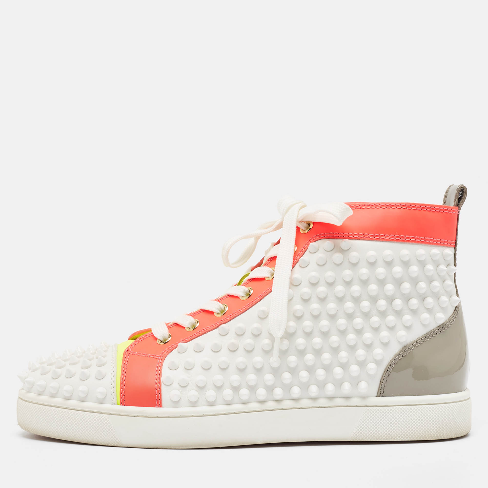 

Christian Louboutin Multicolor Leather Louis Spikes High Top Sneakers Size