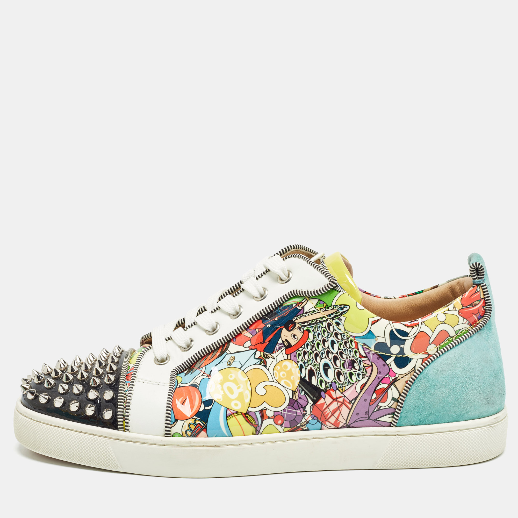 

Christian Louboutin Multicolor Suede and Leather Louis Spikes Sneakers Size