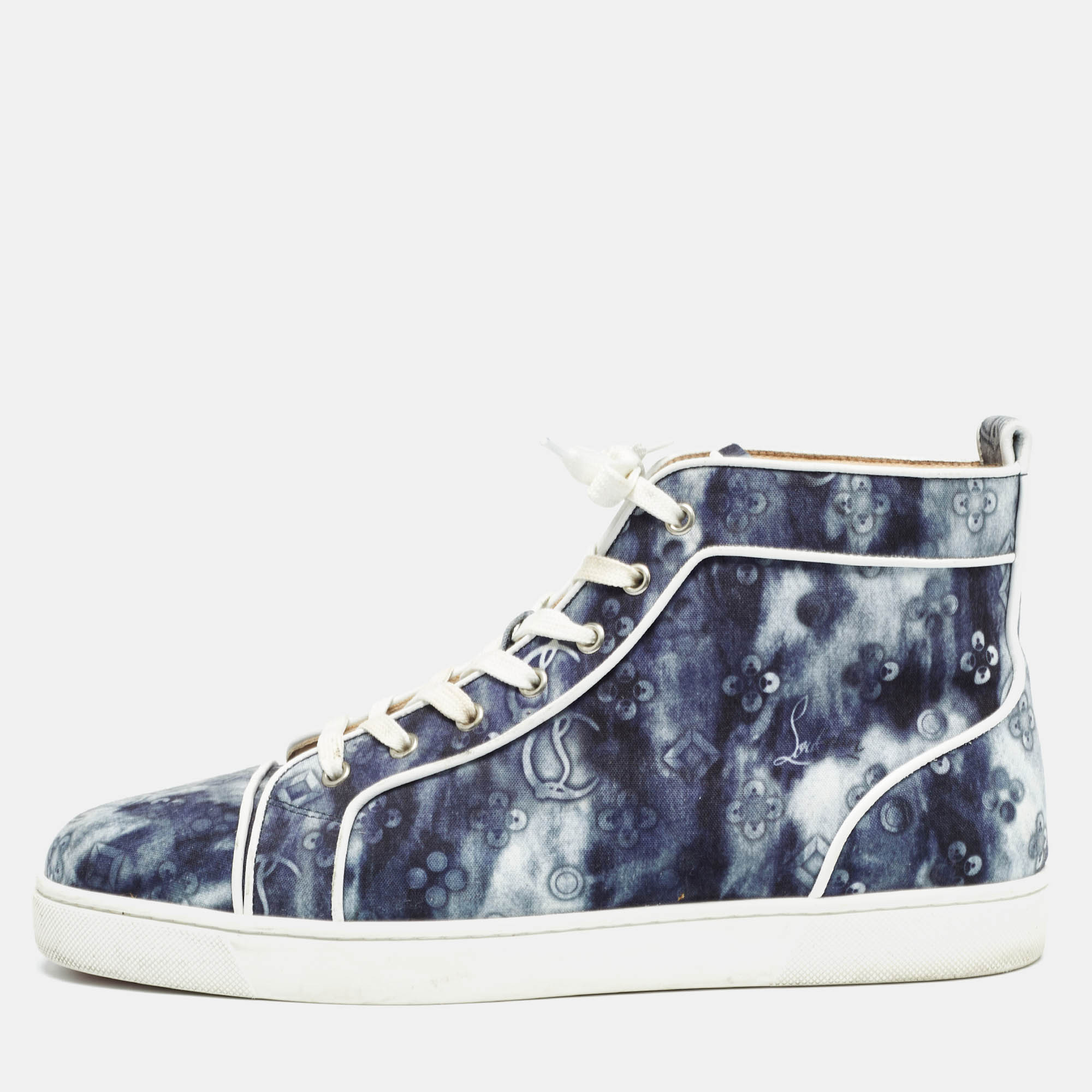 

Christian Louboutin Two Tone Canvas High Top Sneakers Size, Navy blue