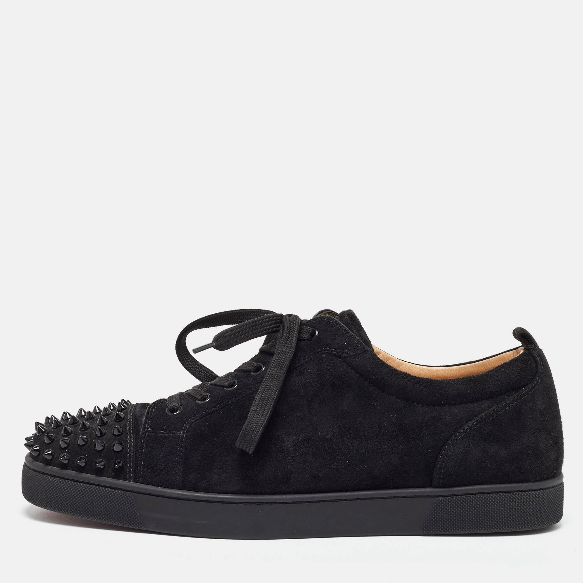 

Christian Louboutin Black Suede Louis Junior Spikes Low Top Sneakers Size