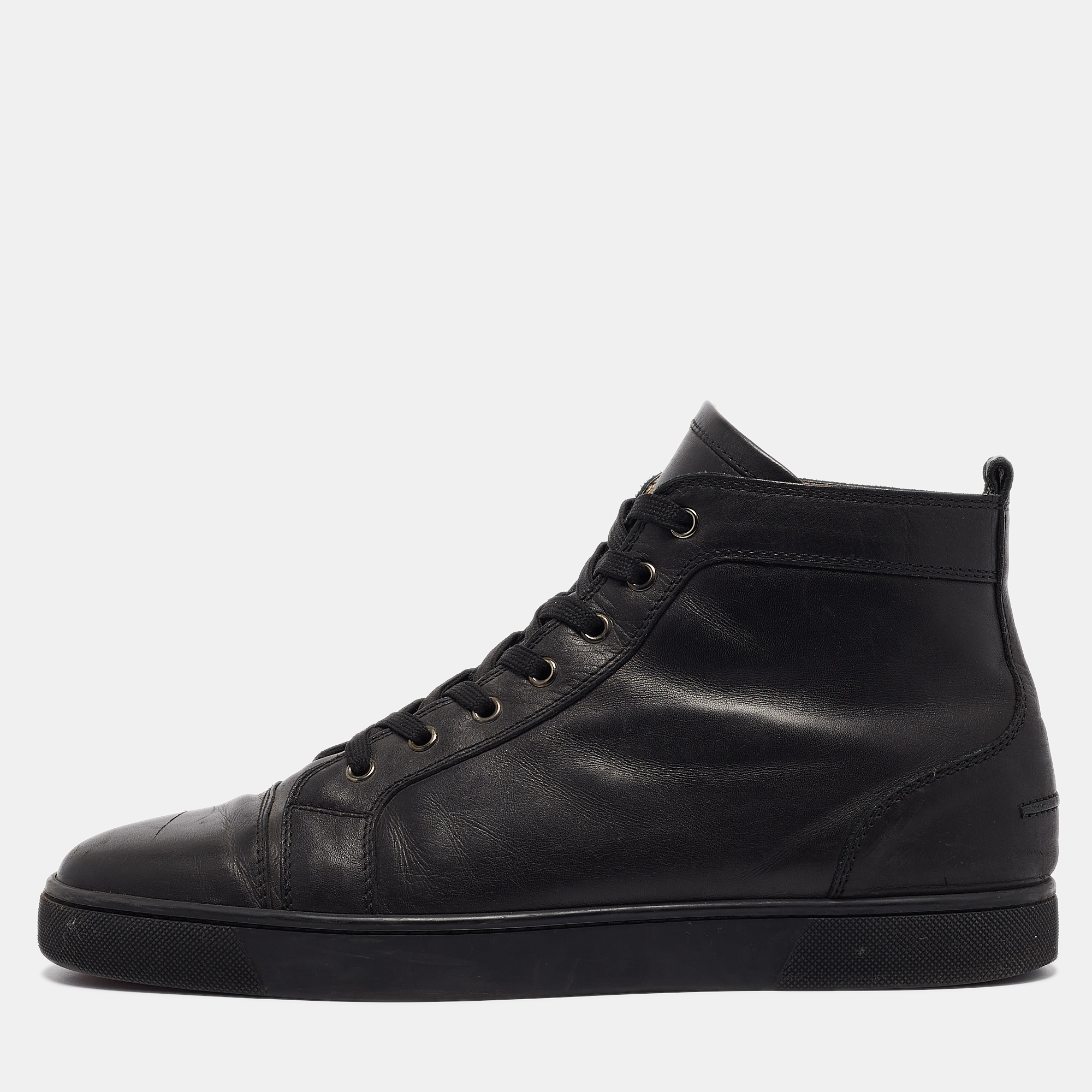 

Christian Louboutin Black Leather Louis High Top Sneakers Size