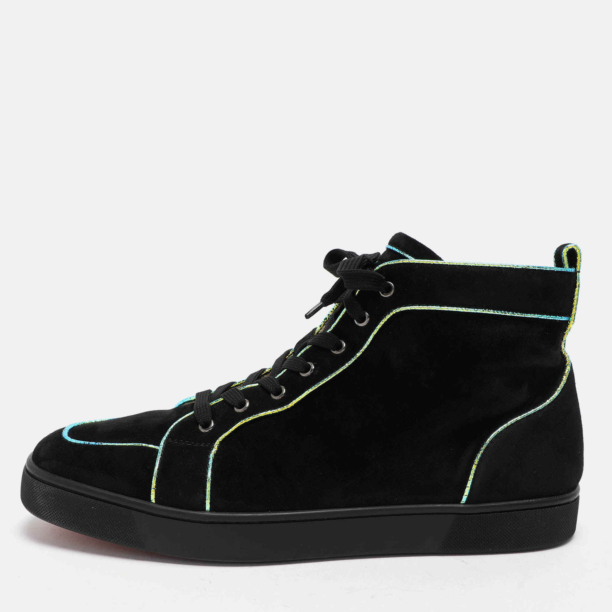 

Christian Louboutin Black Suede Rantulow Orlato High Top Sneakers Size