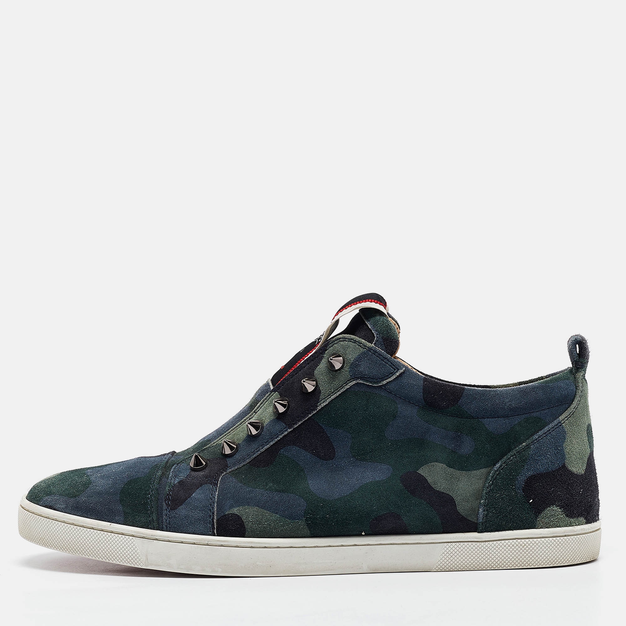 

Christian Louboutin Multicolor Camouflage Suede F.A.V Fique A Vontade Sneakers Size