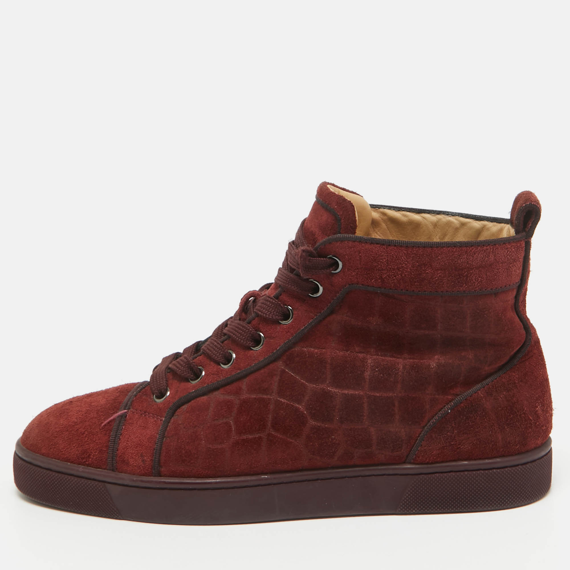 

Christian Louboutin Burgundy Suede Louis High Top Sneakers Size