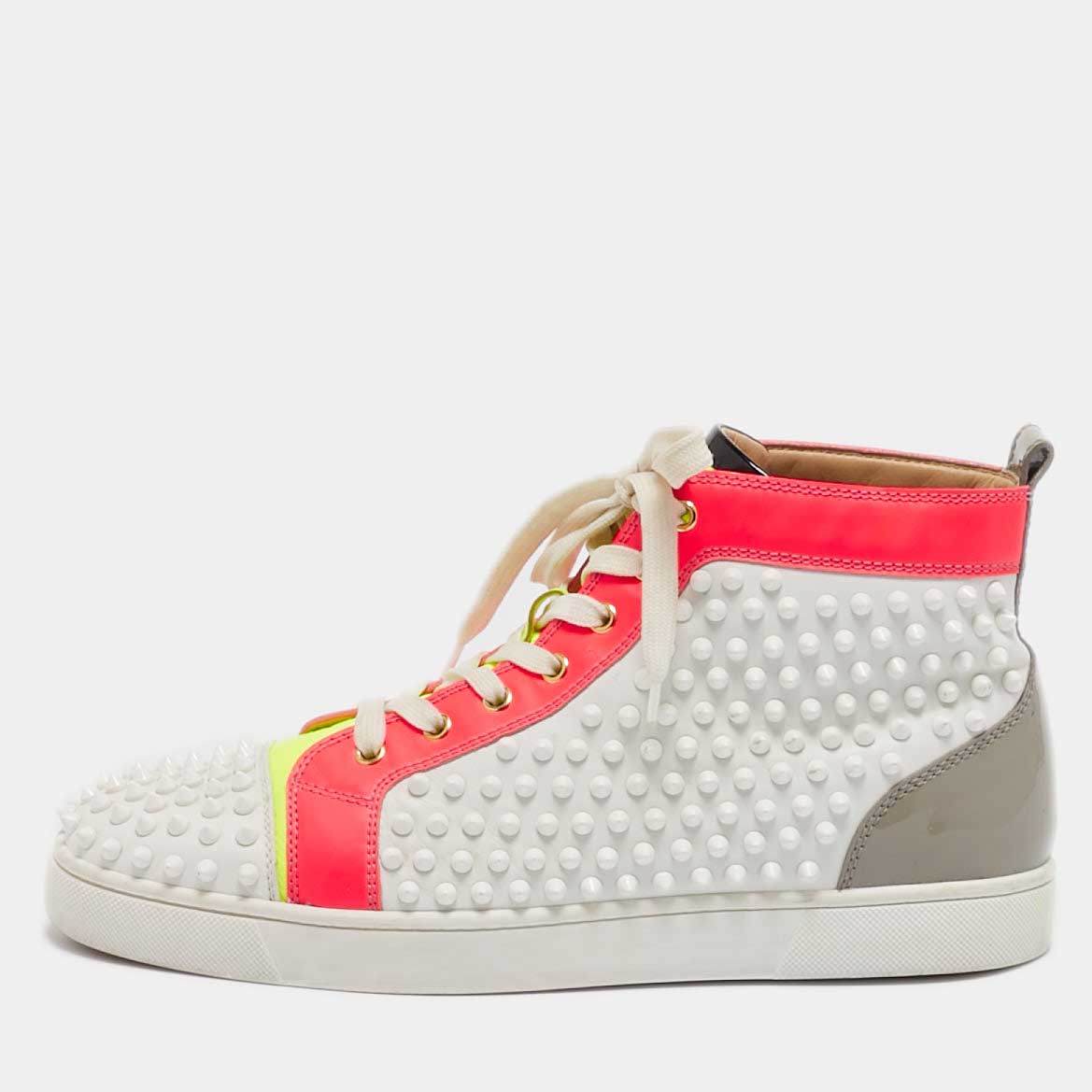 

Christian Louboutin Multicolor Leather Louis Spikes High Top Sneakers Size