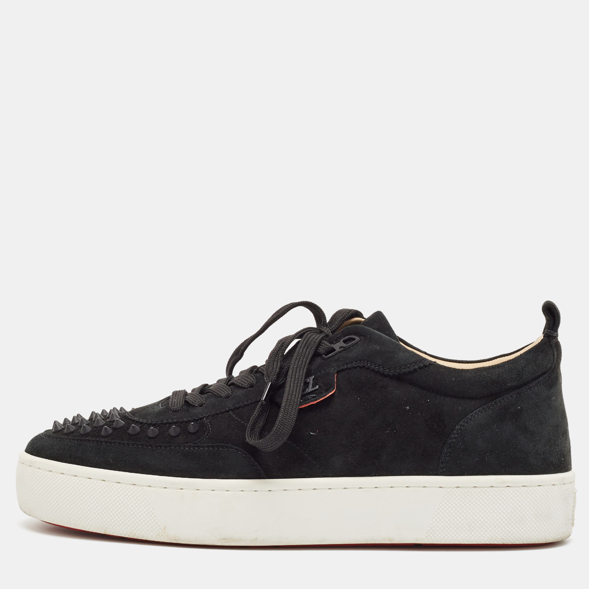 

Christian Louboutin Black Suede Happyrui Spikes Sneakers Size