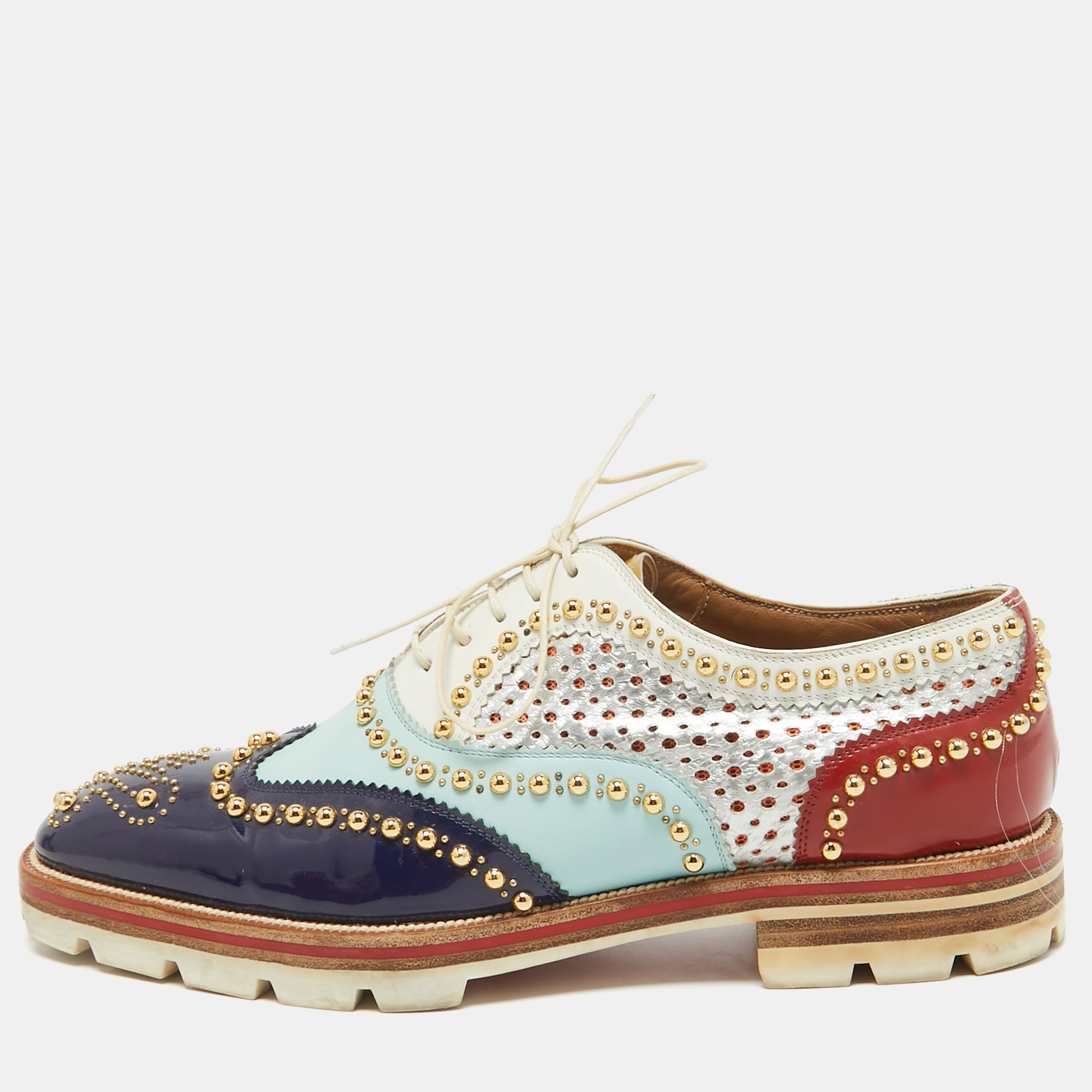 

Christian Louboutin Multicolor Leather and Patent Leather Brogues Size