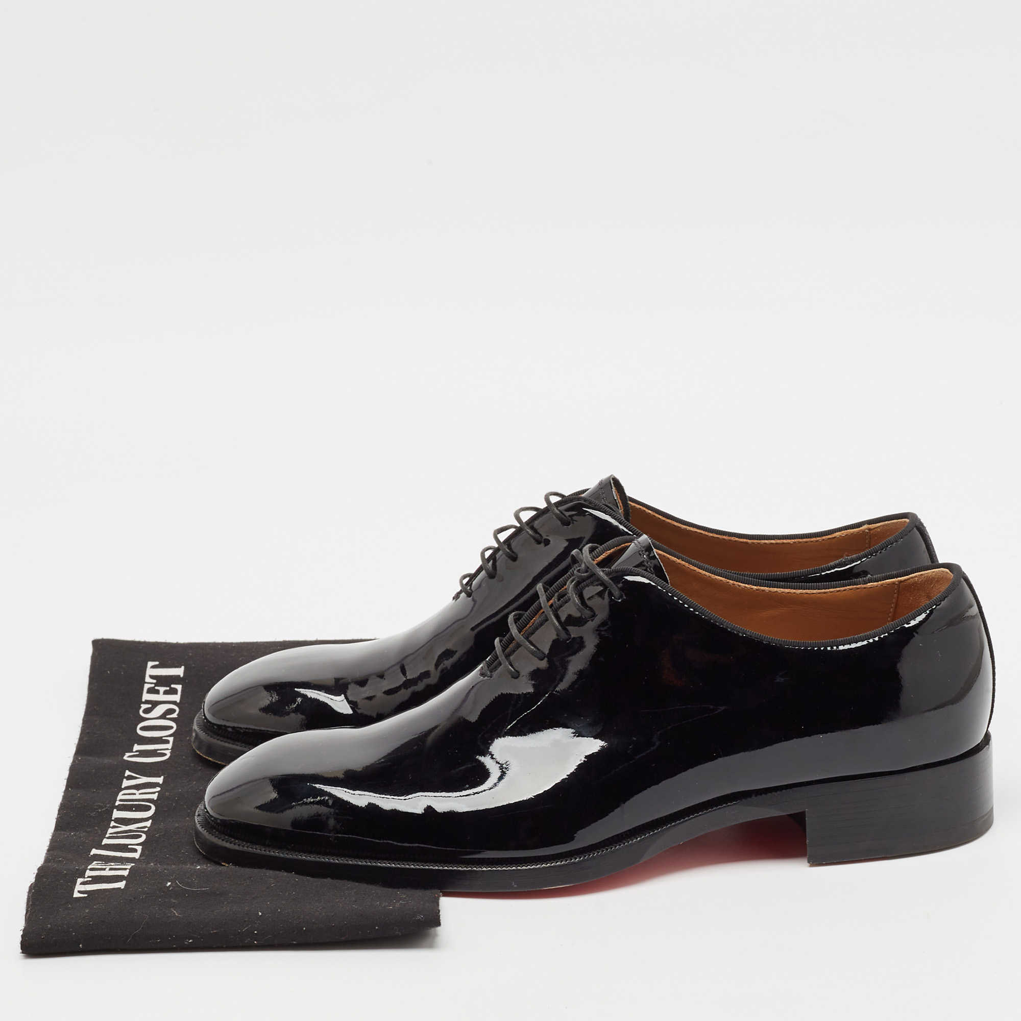 Christian Louboutin Black Patent Leather Corteo Oxfords Size 41 