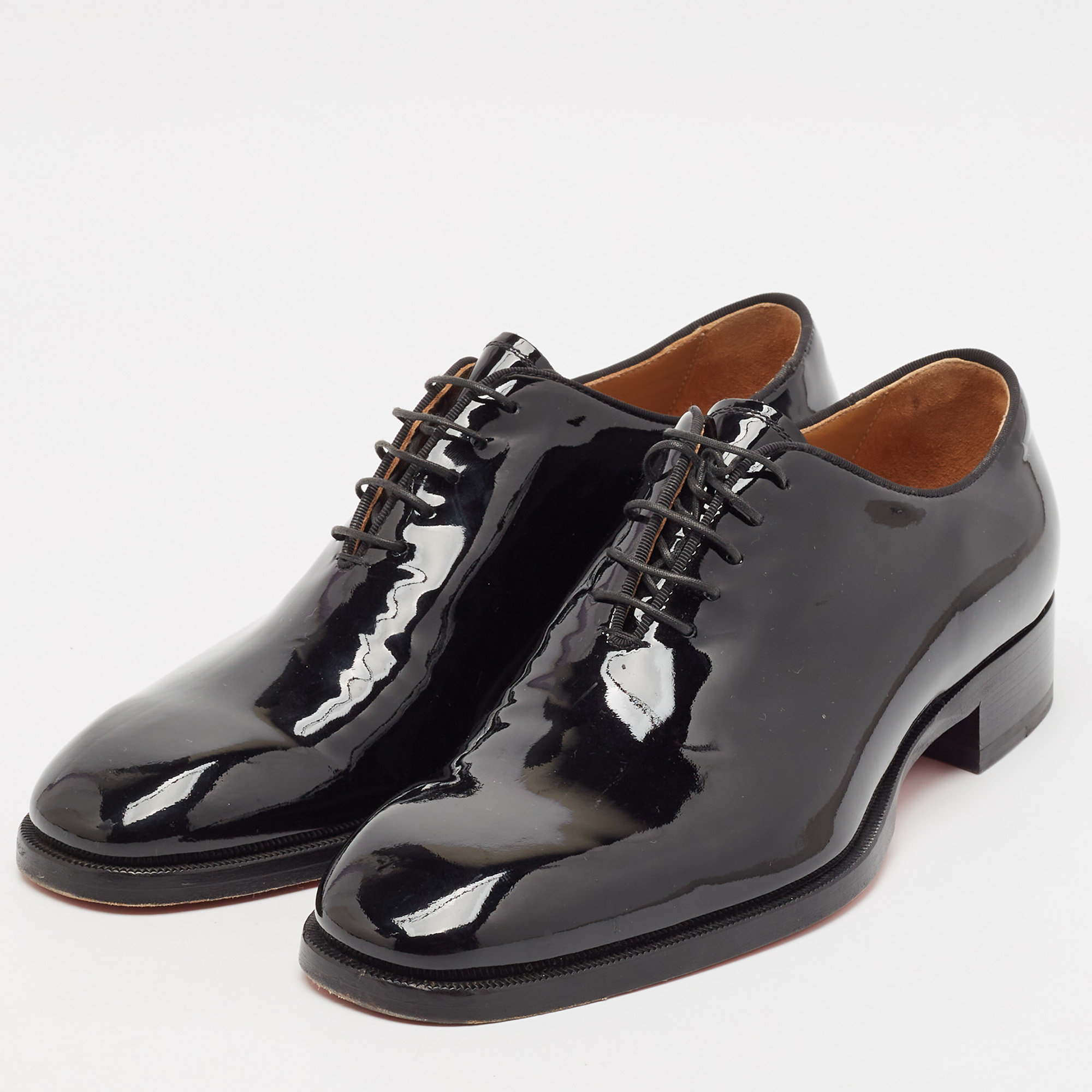 Christian Louboutin Black Patent Leather Corteo Oxfords Size 41 