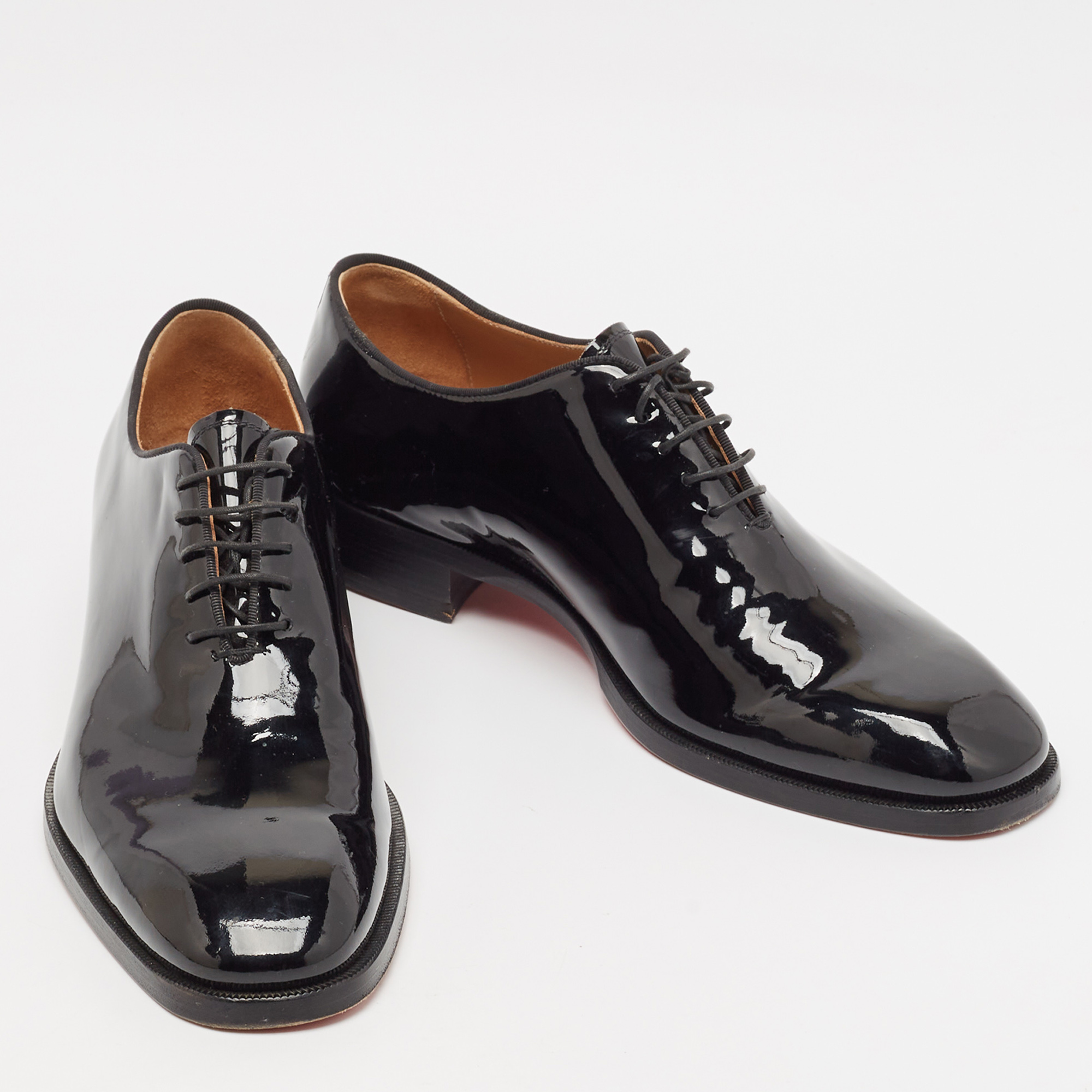 Christian Louboutin Black Patent Leather Corteo Oxfords Size 41 