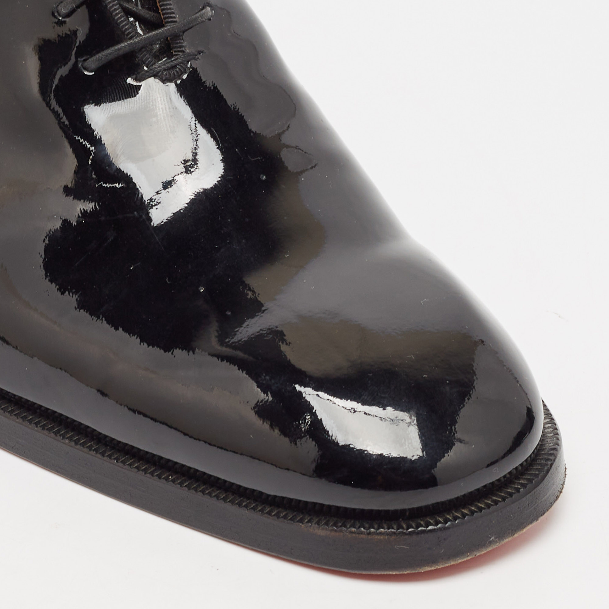 Christian Louboutin Black Patent Leather Corteo Oxfords Size 41 