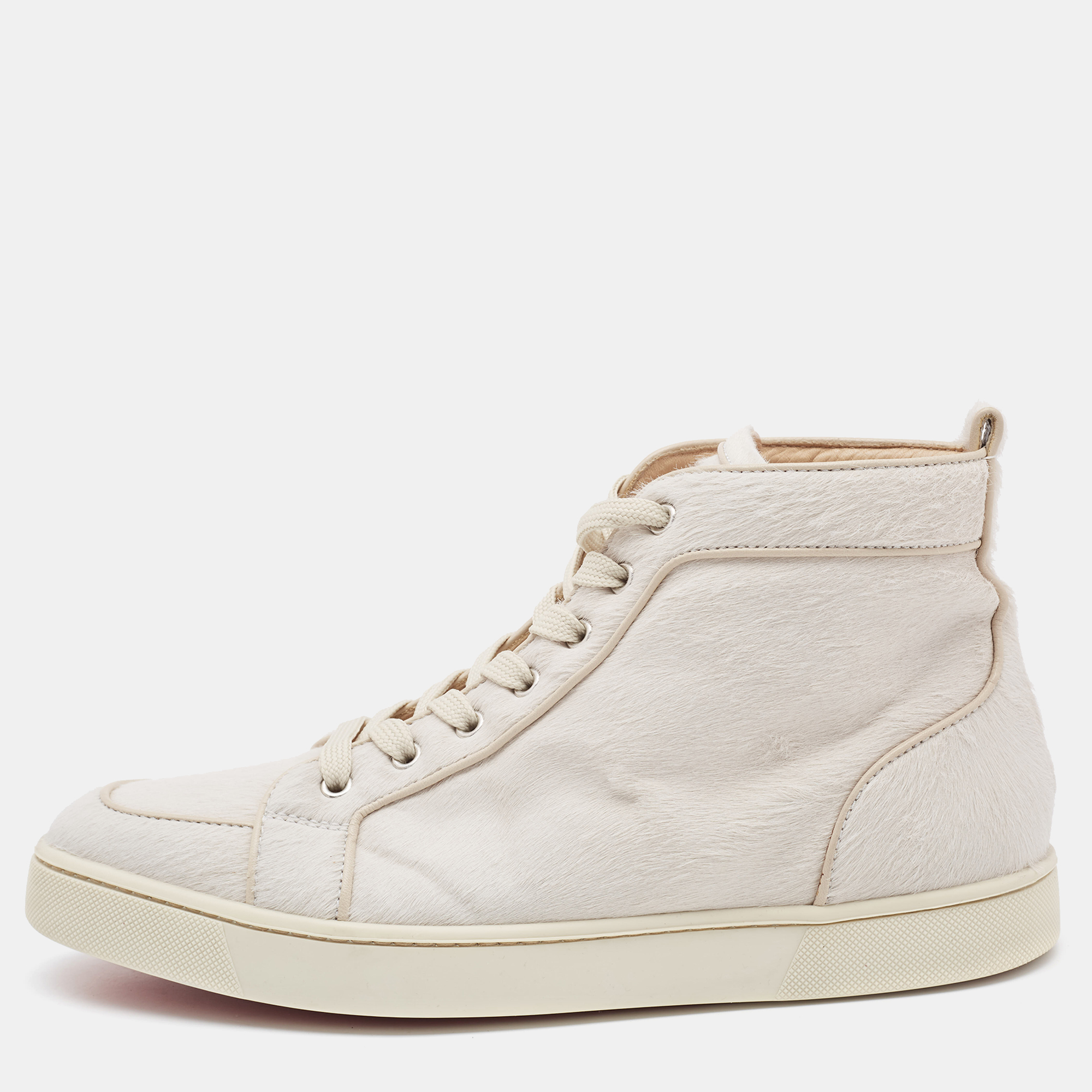 

Christian Louboutin Cream Calf Hair Rantus Orlato Sneakers Size