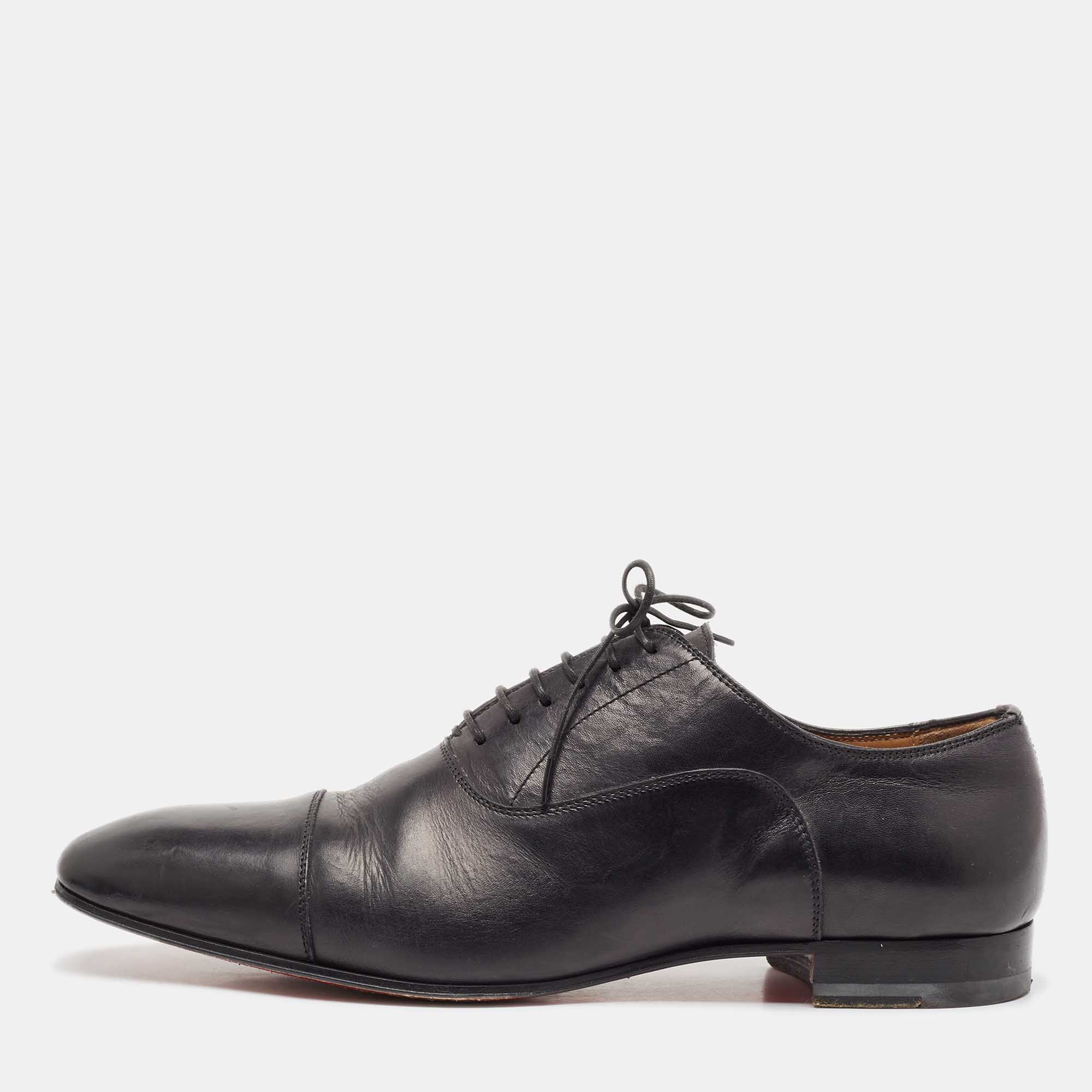 

Christian Louboutin Black Leather Greggo Oxfords Size