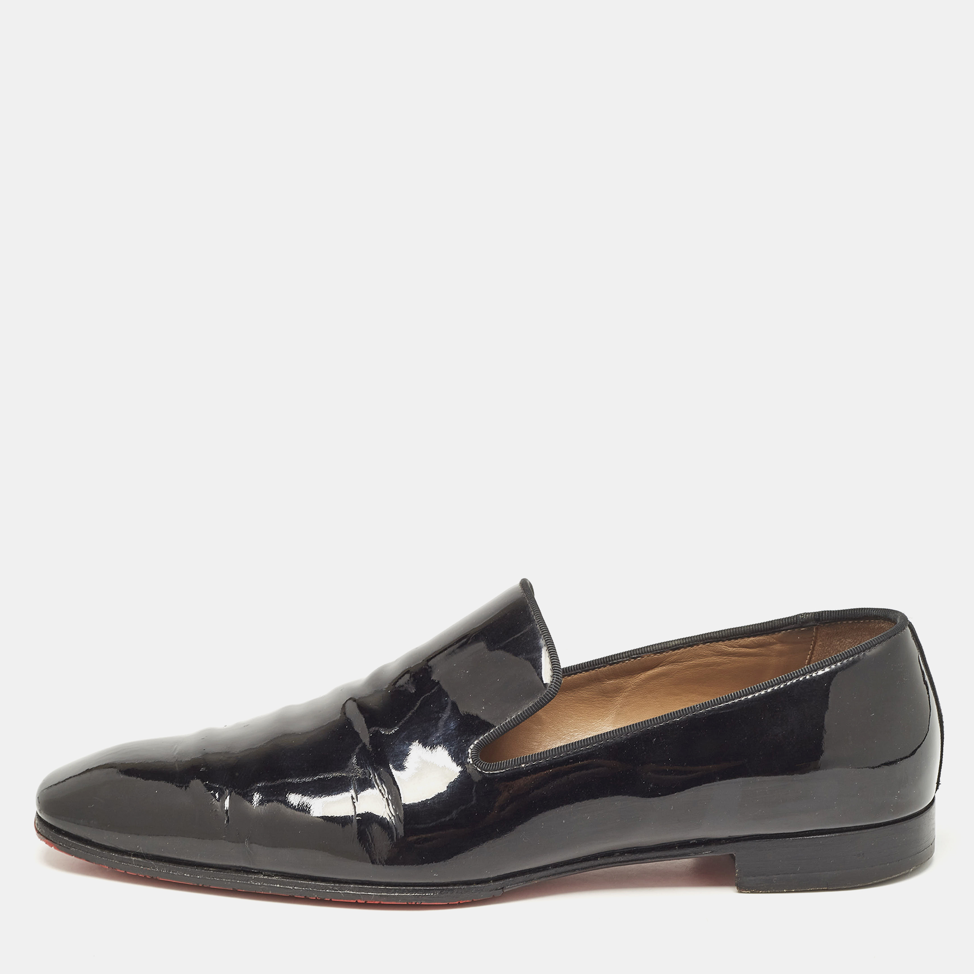 

Christian Louboutin Black Patent Leather Dandelion Smoking Slippers Size