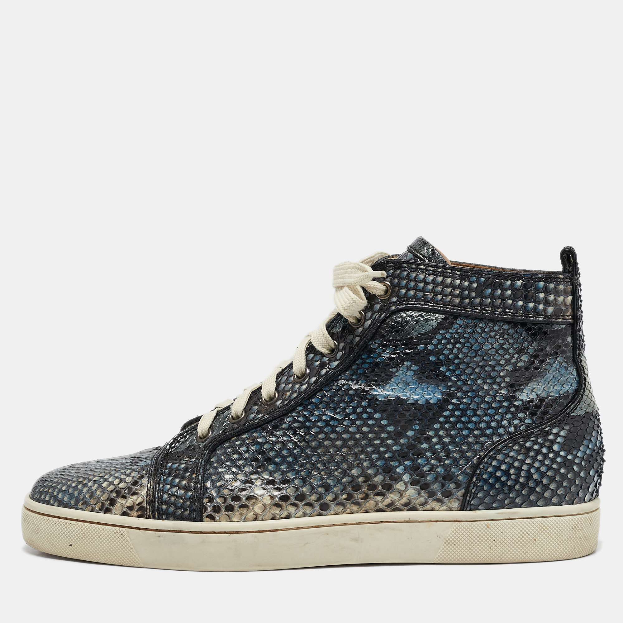 

Christian Louboutin Multicolor Python Louis High Top Sneakers Size