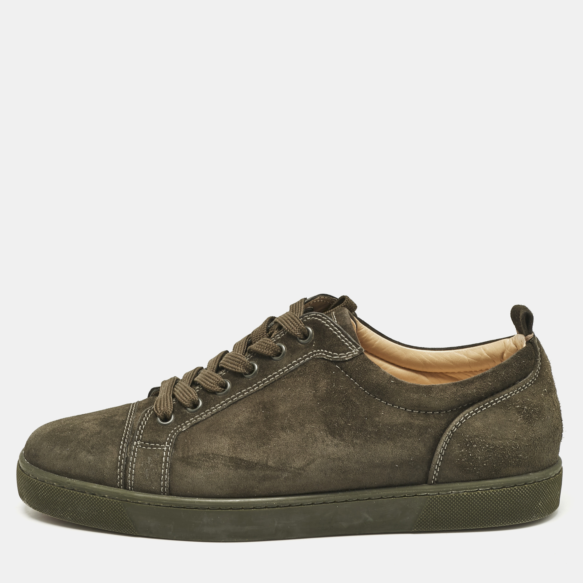 

Christian Louboutin Dark Green Suede Louis Junior Sneakers Size