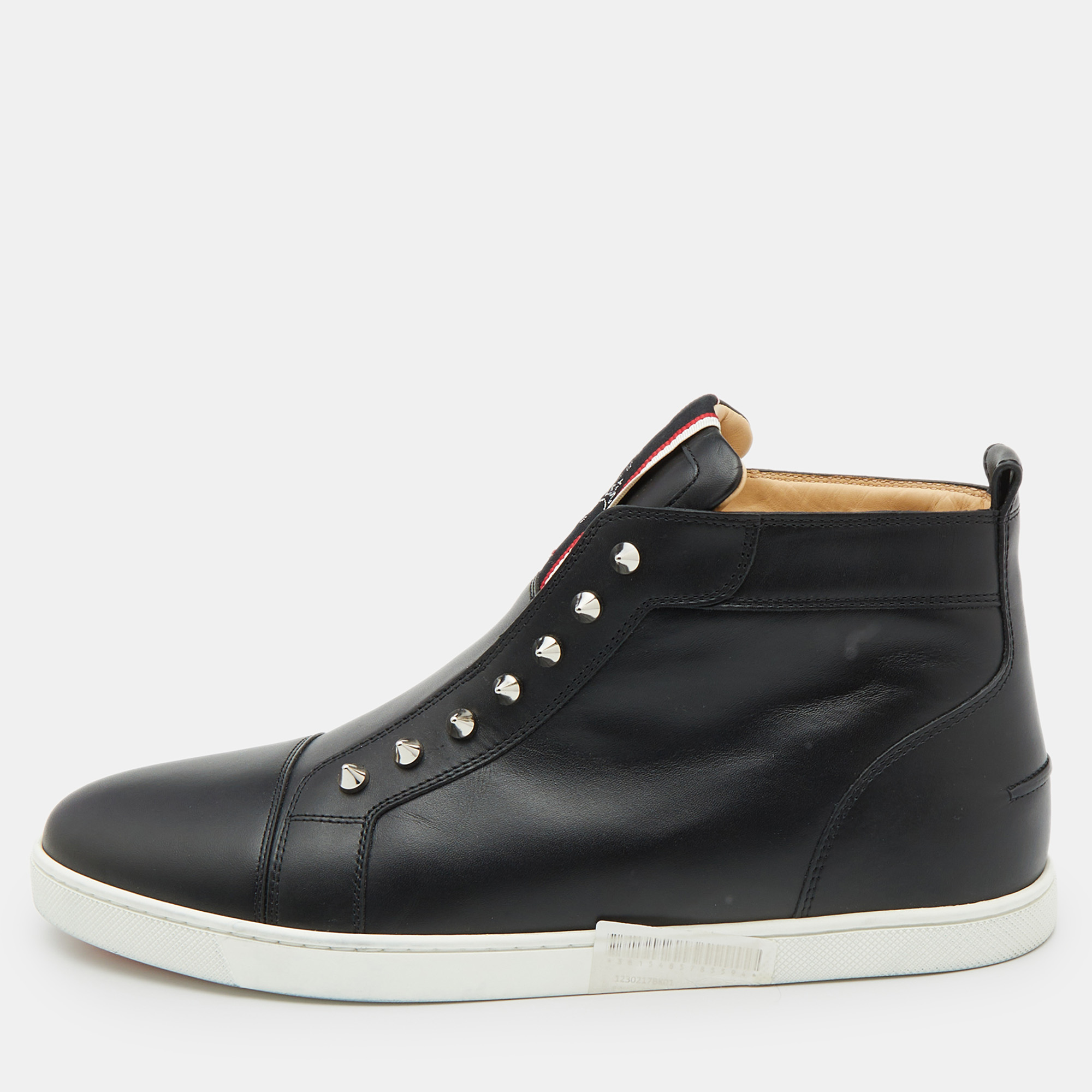 

Christian Louboutin Black Leather F.A.V Fique A Vontade Sneakers Size