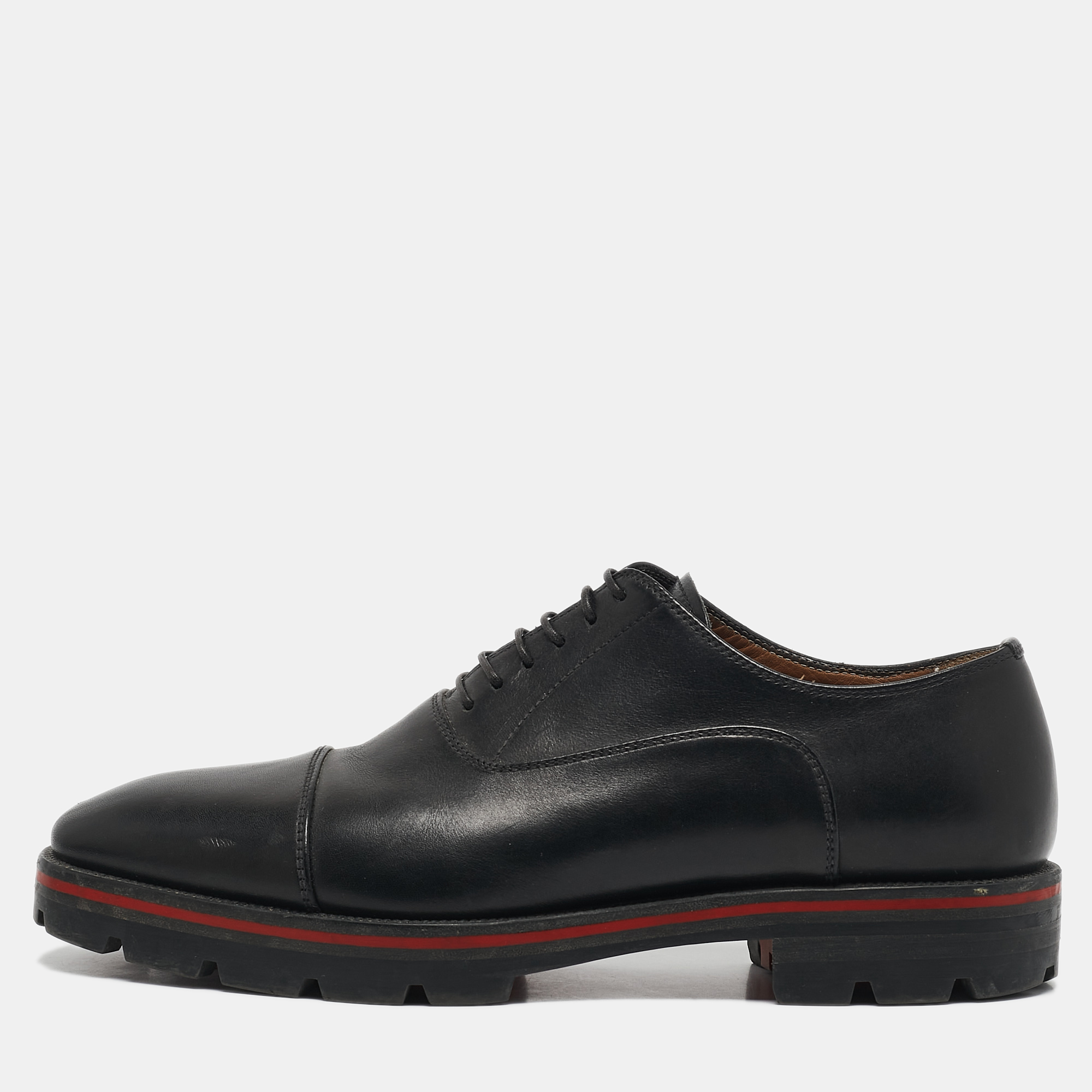 

Christian Louboutin Black Leather Hubertus Lace Up Oxford Size