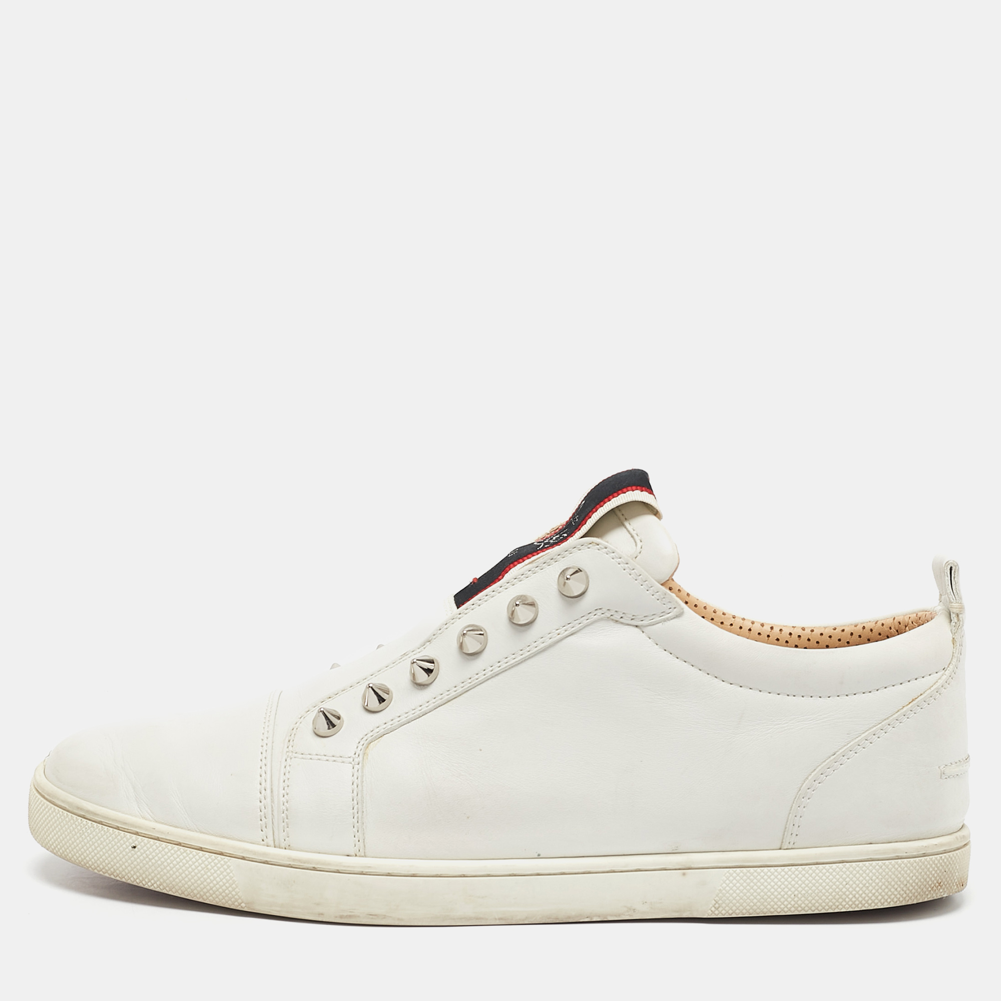 

Christian Louboutin White Leather F.A.V Fique A Vontade Sneakers Size