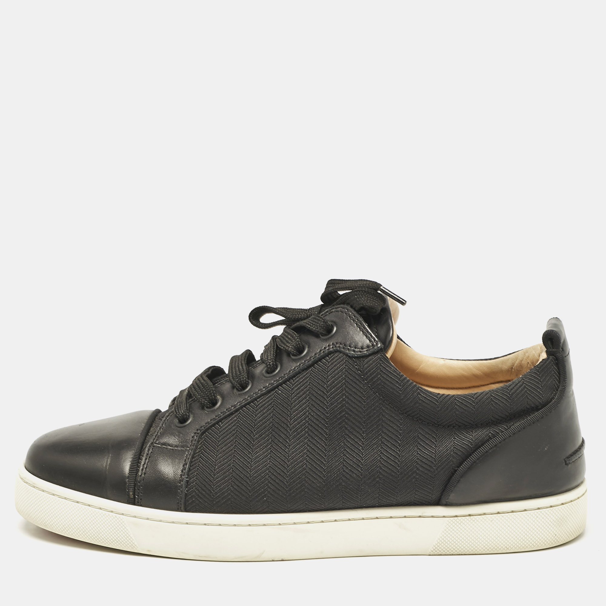 

Christian Louboutin Black Canvas and Leather Rantulow Low Top Sneakers Size