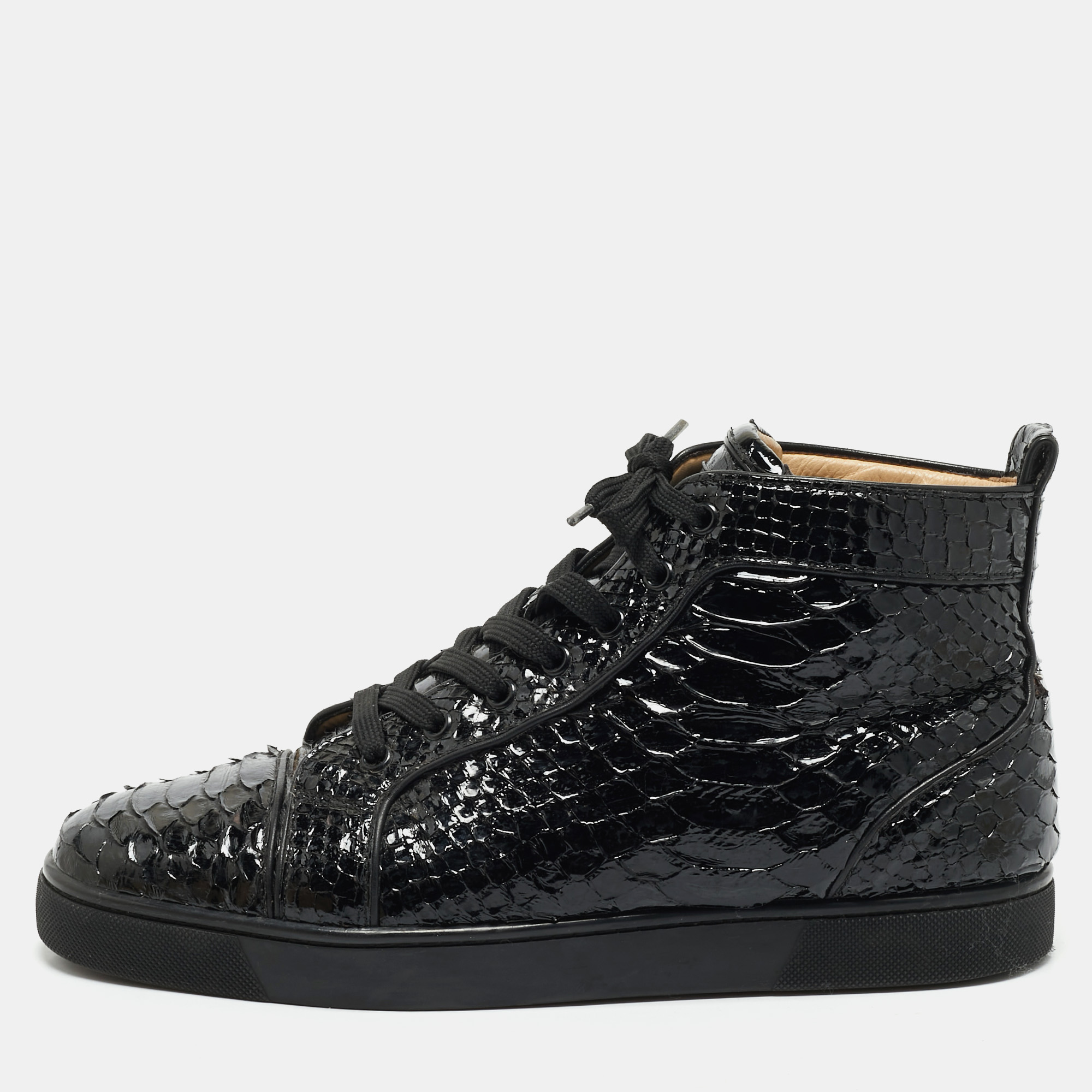 

Christian Louboutin Black Python Louis Orlato Sneakers Size