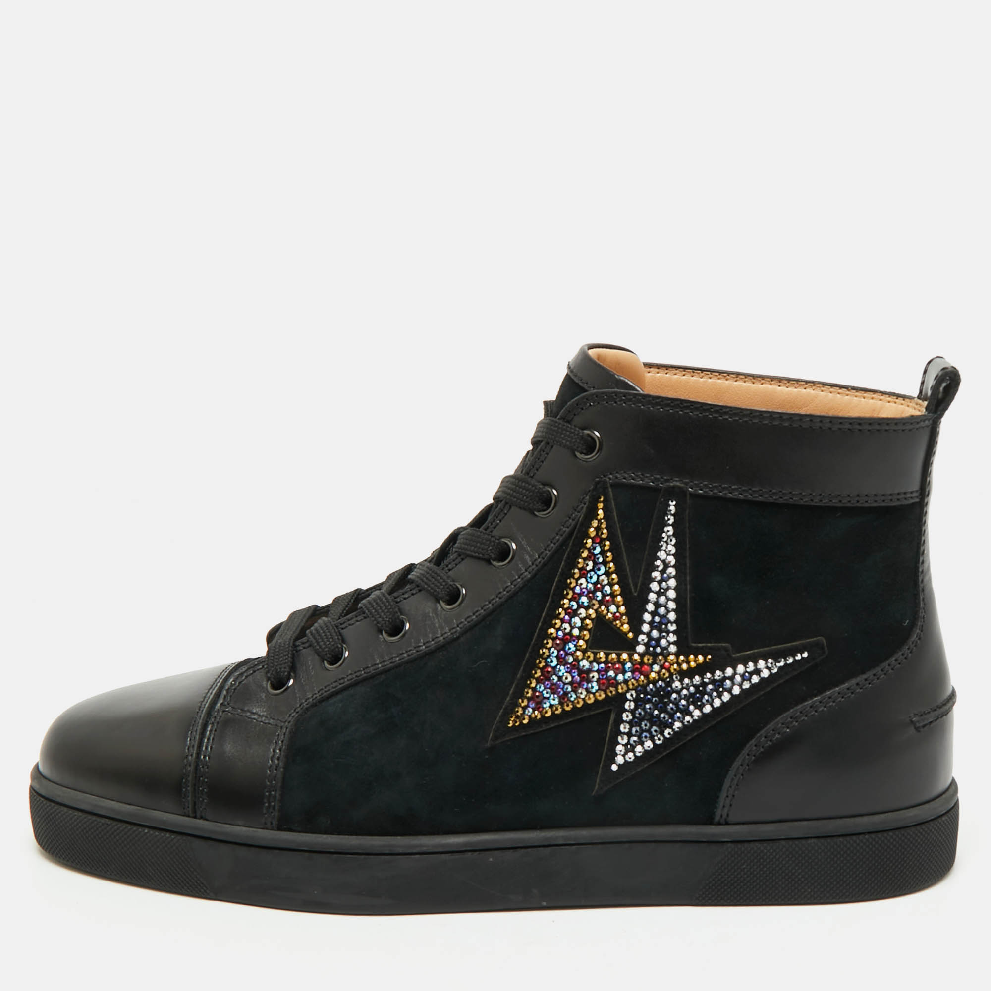 

Christian Louboutin Black Leather and Suede Lou Oui Sneakers Size