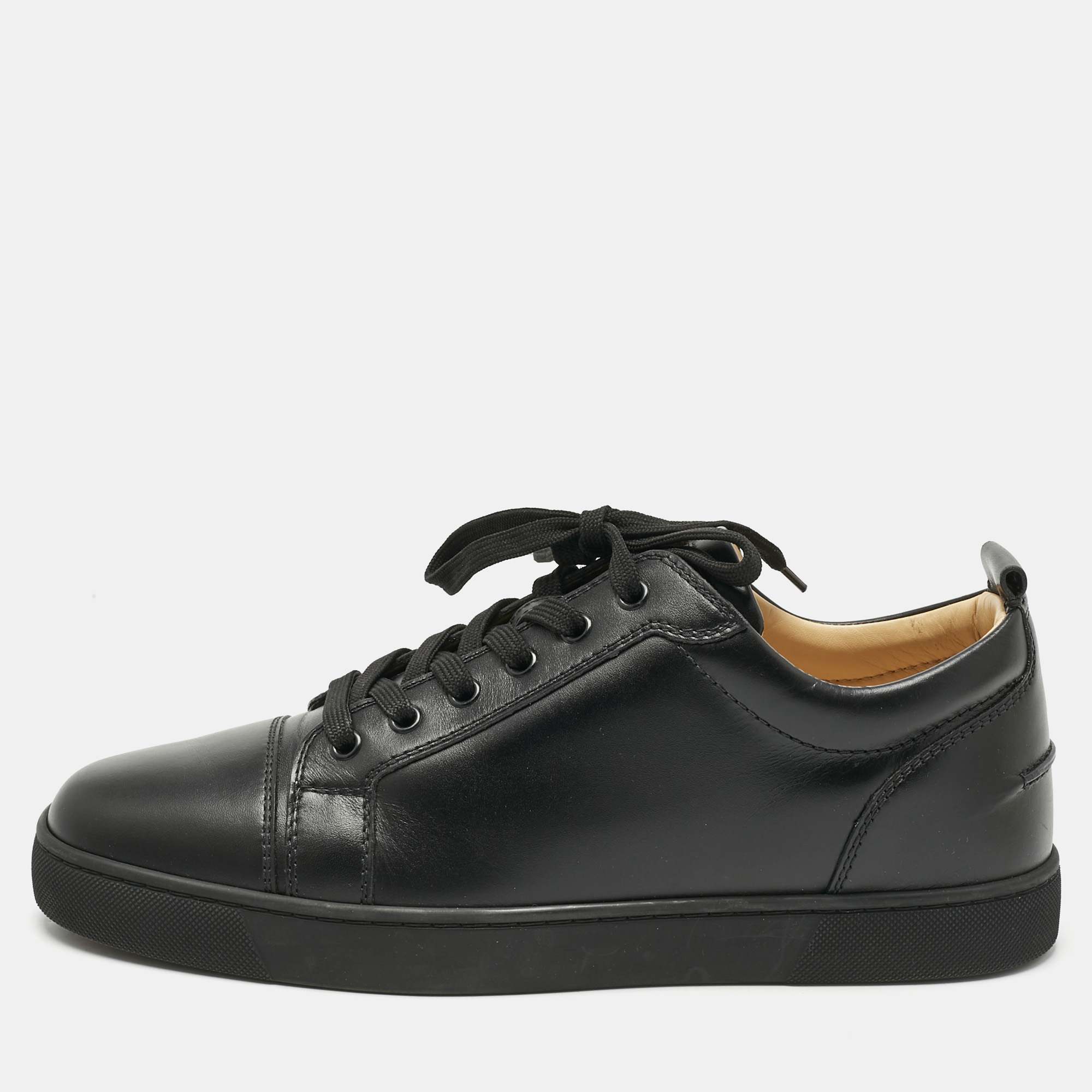 

Christian Louboutin Black Leather Louis Junior Slip On Sneakers Size