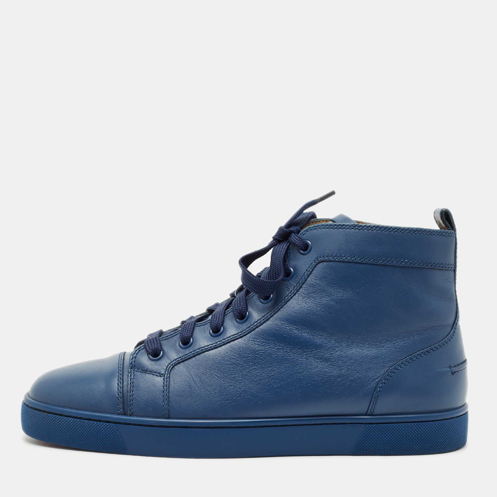 

Christian Louboutin Blue Leather Louis High Top Sneakers Size
