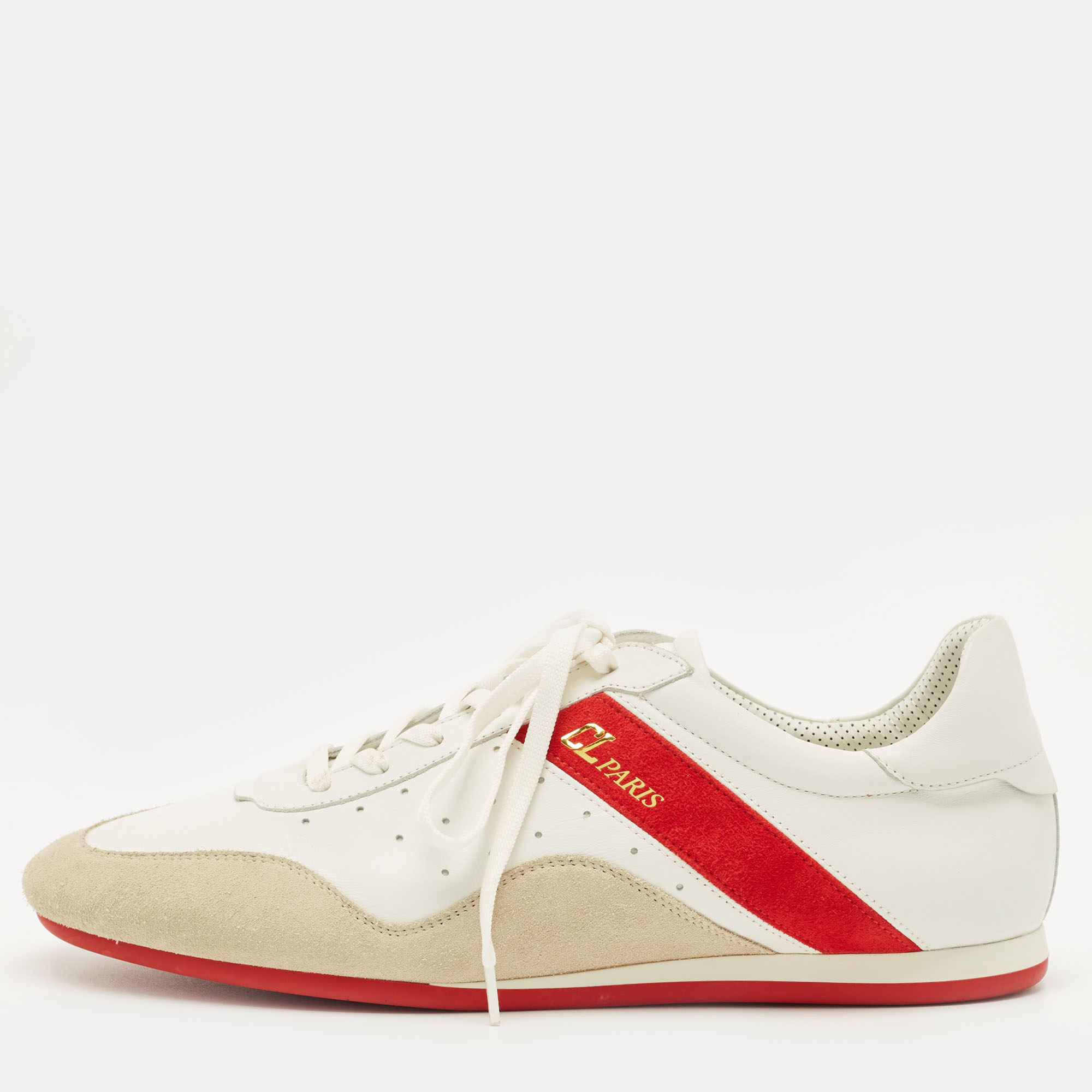 Christian Louboutin Tricolor Leather and Suede My K Low Sneakers Size 43