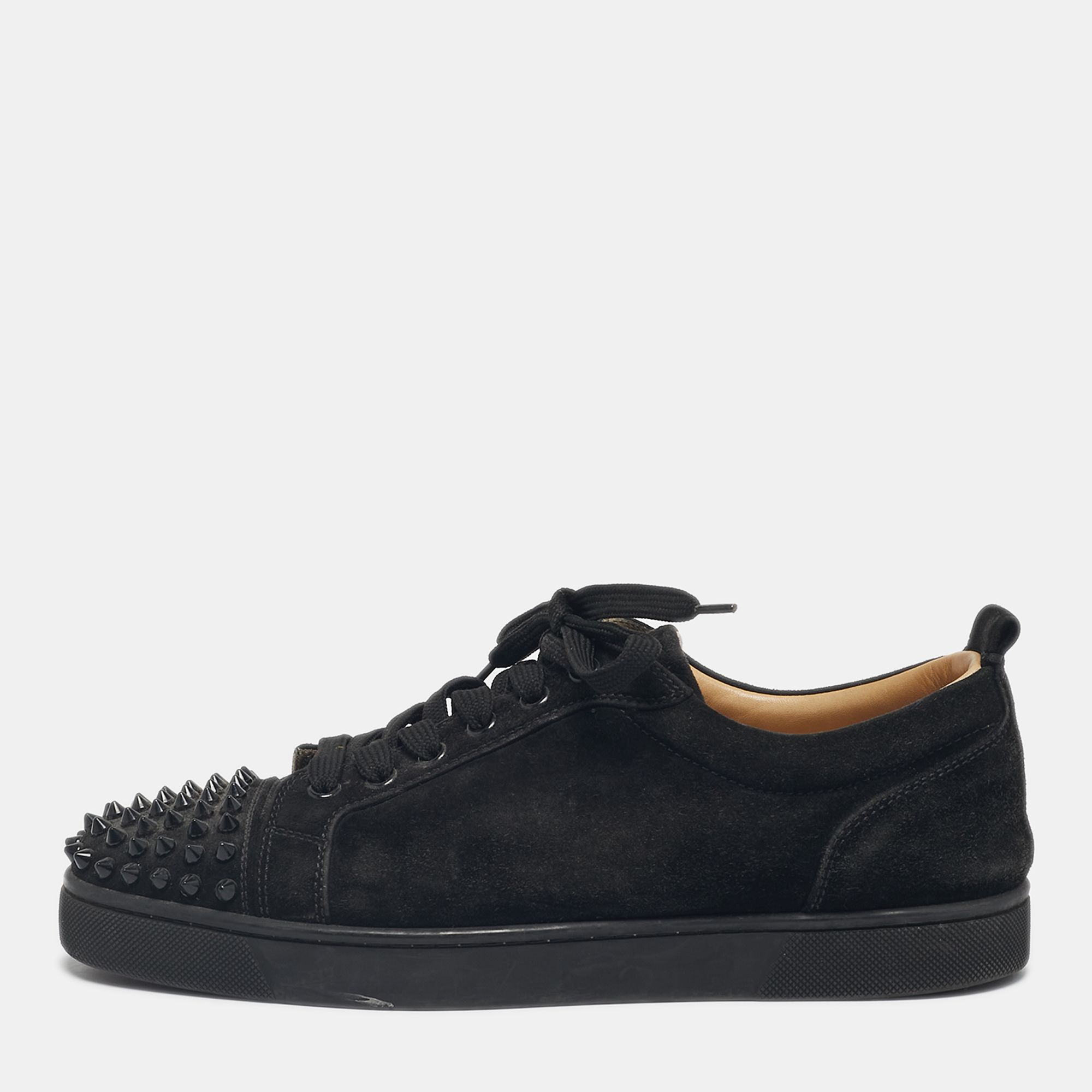 

Christian Louboutin Black Suede Louis Junior Spikes Low Top Sneakers Size