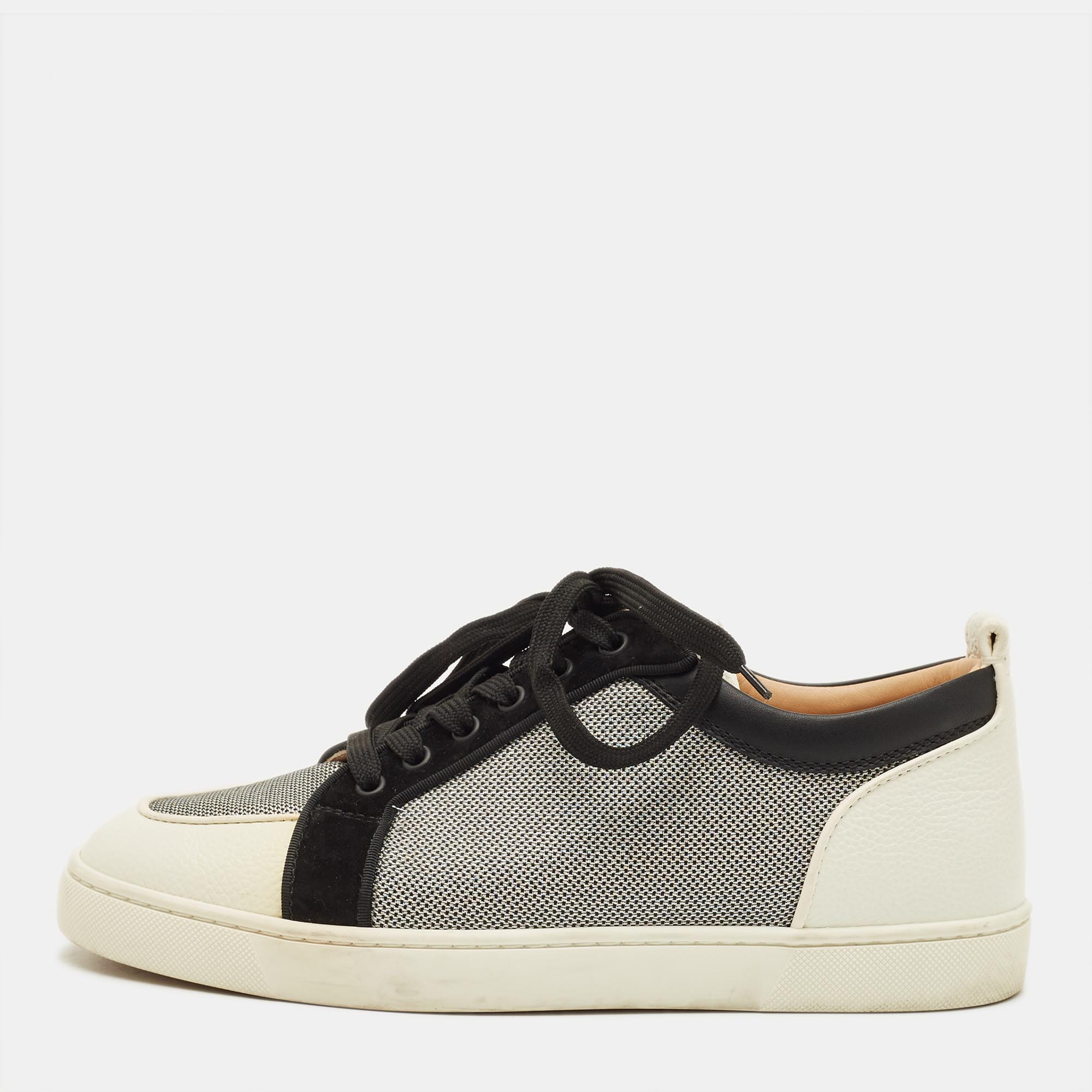 

Christian Louboutin Rantulow Size  Multicolor Leather and Lurex Fabric Low Top Sneakers