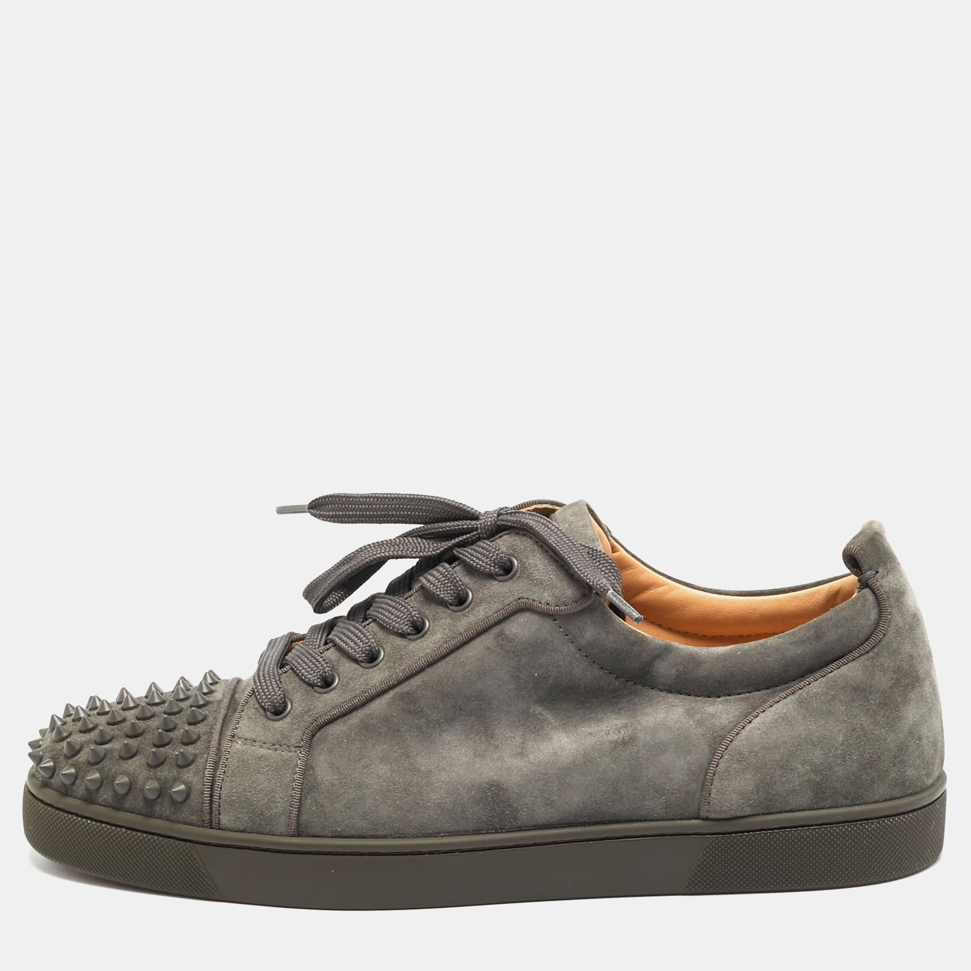 

Christian Louboutin Louis Junior Spikes Size  Grey Suede Low Top Sneakers