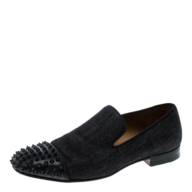 black christian louboutin loafers