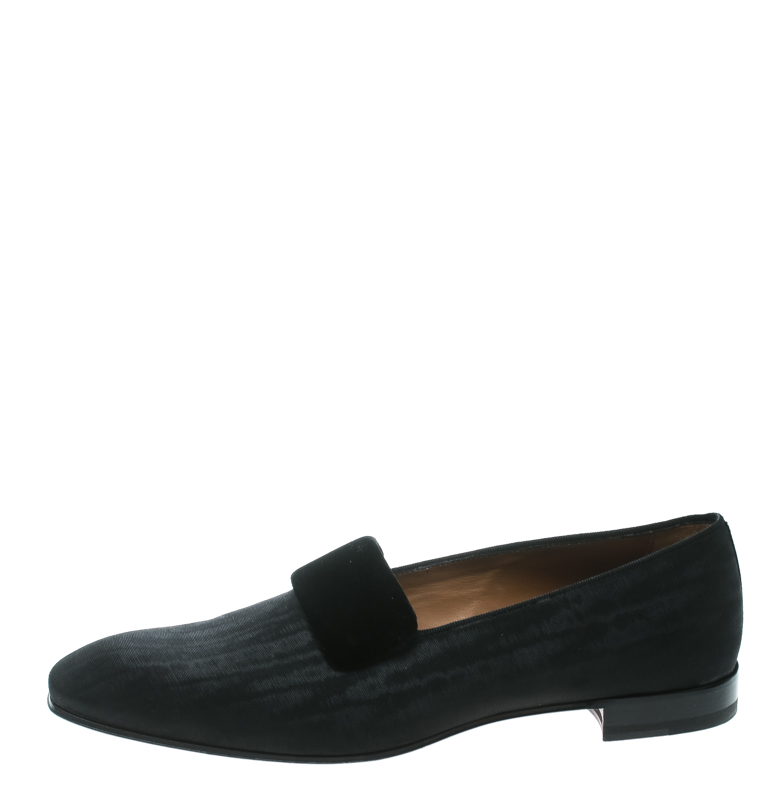 

Christian Louboutin Black Fabric Vittorio Venetian Loafers Size