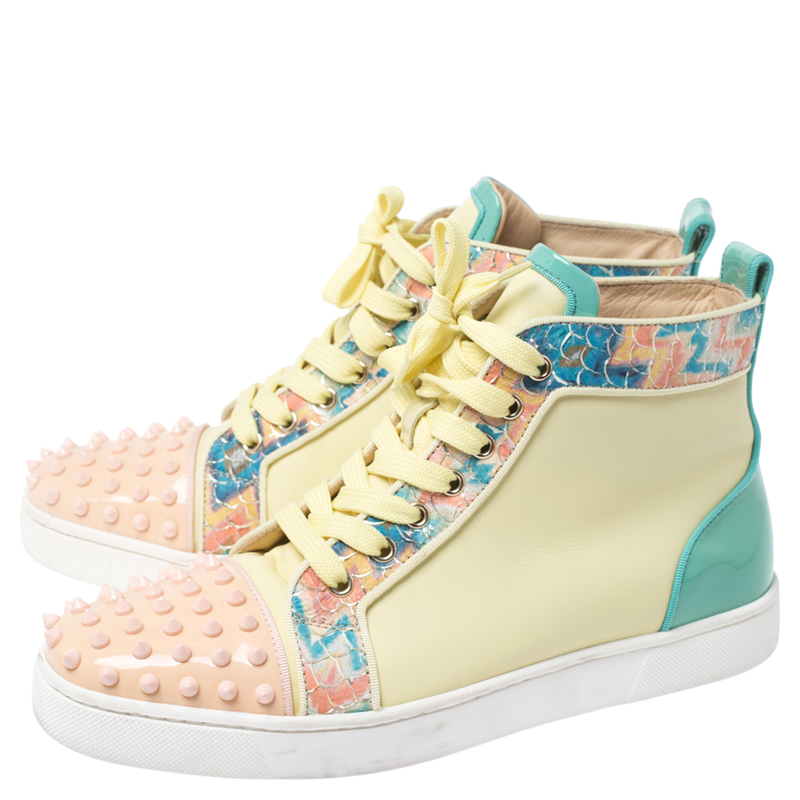 neon louboutin sneakers
