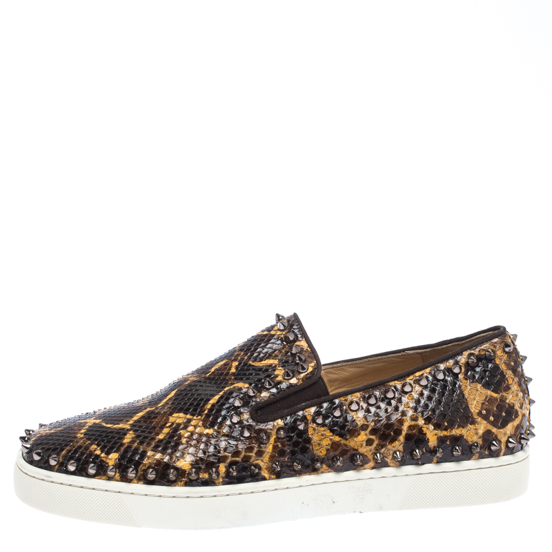 

Christian Louboutin Leopard Print Python Leather Pik Boat Slip On Sneakers Size, Multicolor