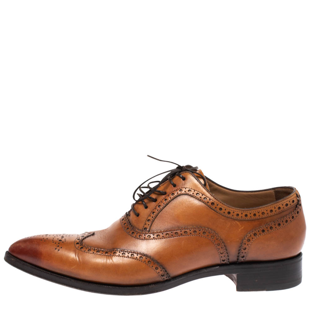 

Christian Louboutin Tan Leather Brogue Fiori Lace Up Oxfords Size, Brown