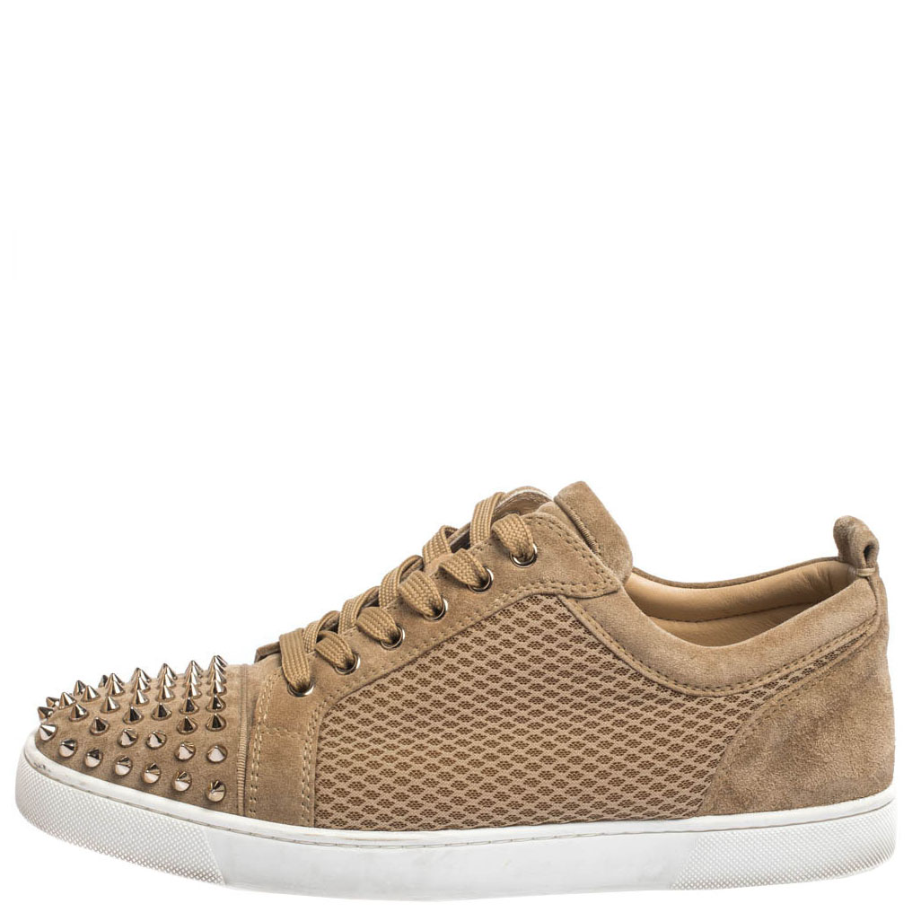 

Christian Louboutin Beige Suede And Mesh Louis Junior Spikes Sneakers Size