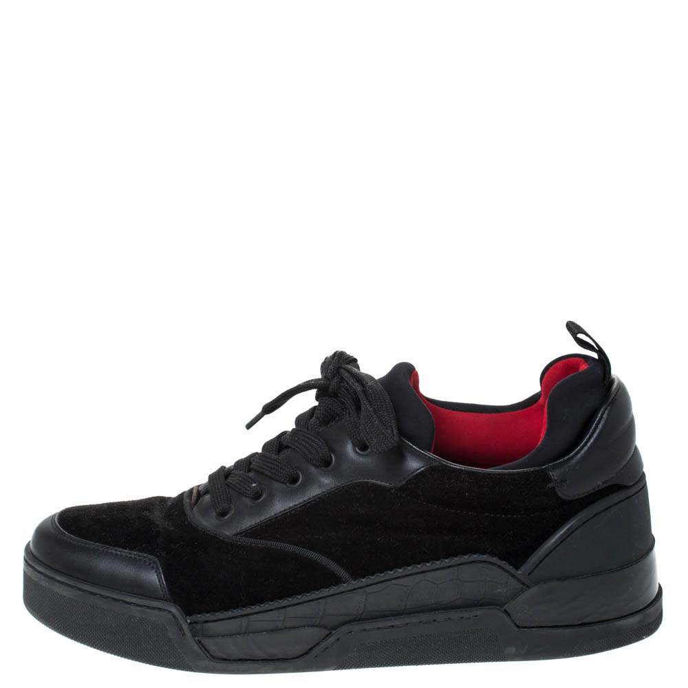 

Christian Louboutin Black Leather, Suede and Fabric Aurelien Sneakers Size