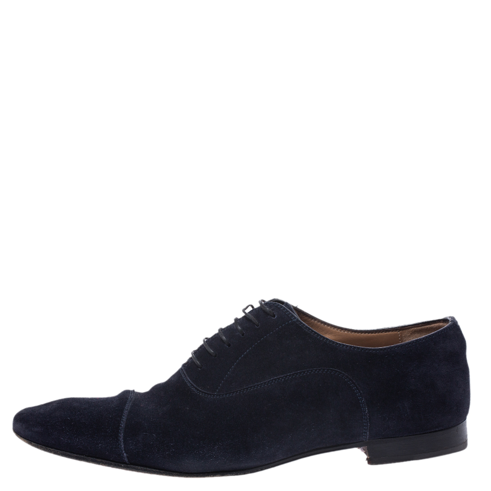 

Christian Louboutin Oxford Blue Suede Greggo Lace Up Oxfords Size