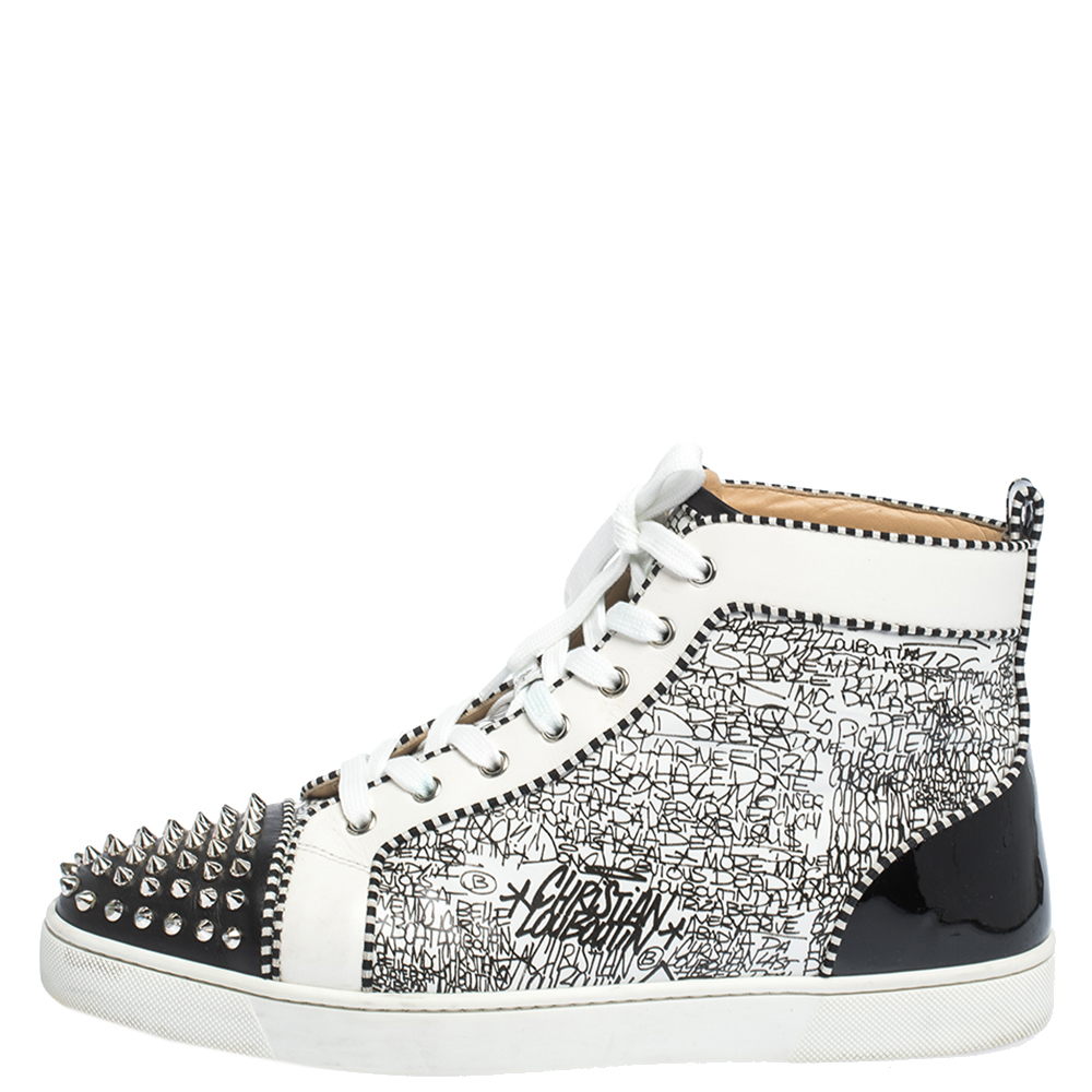 black and white christian louboutin sneakers