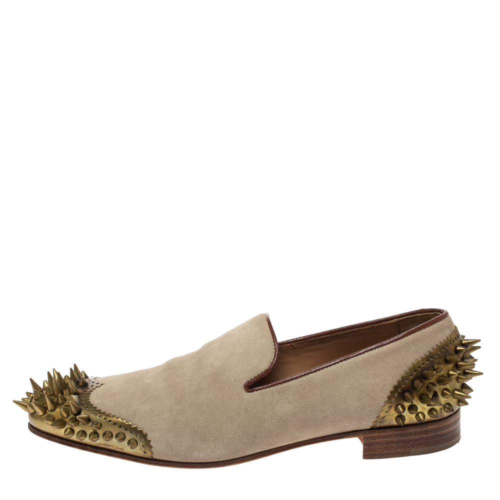 

Christian Louboutin Beige Suede Ironito Loafers Size