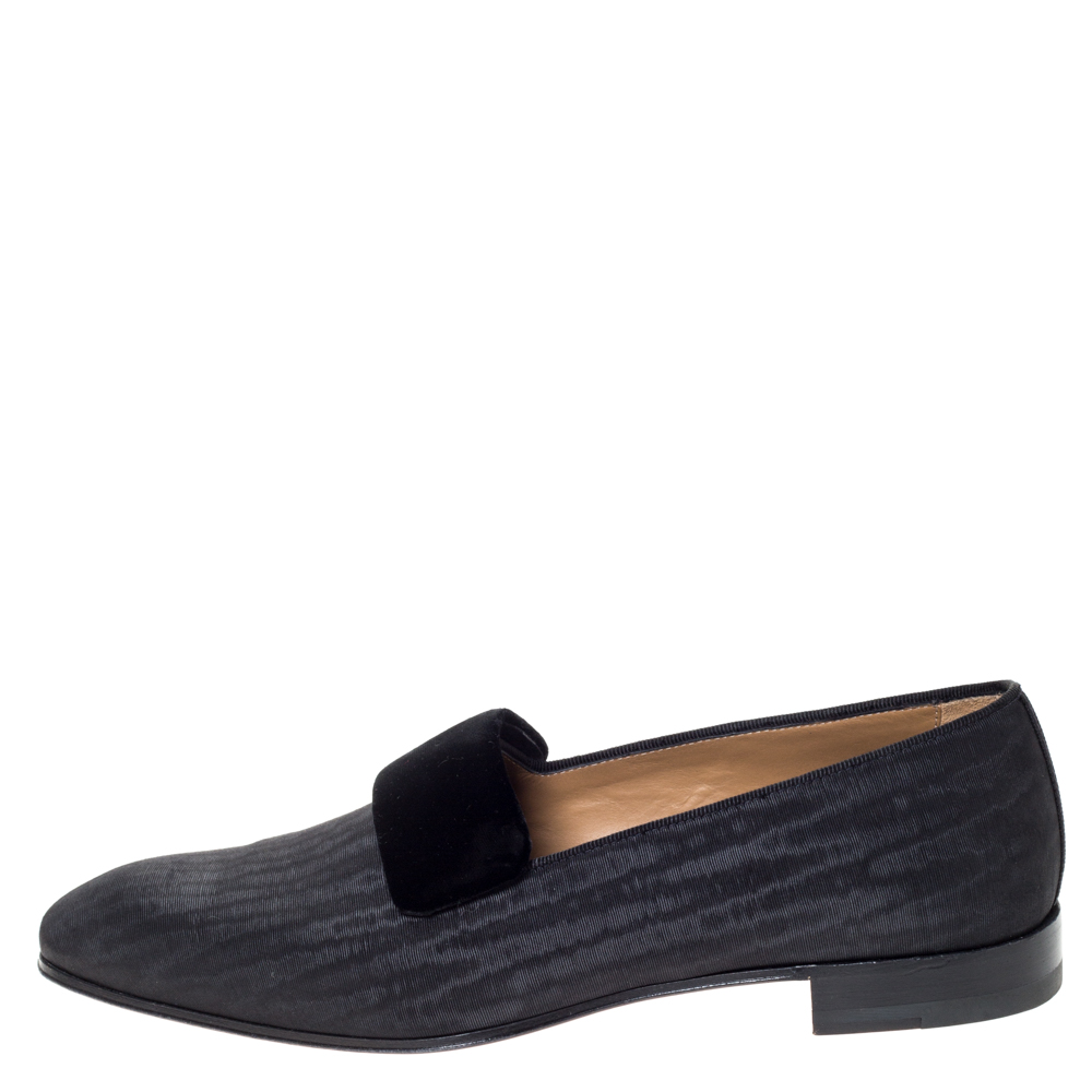 

Christian Louboutin Black Moire Fabric Vittorio Venetian Loafers Size