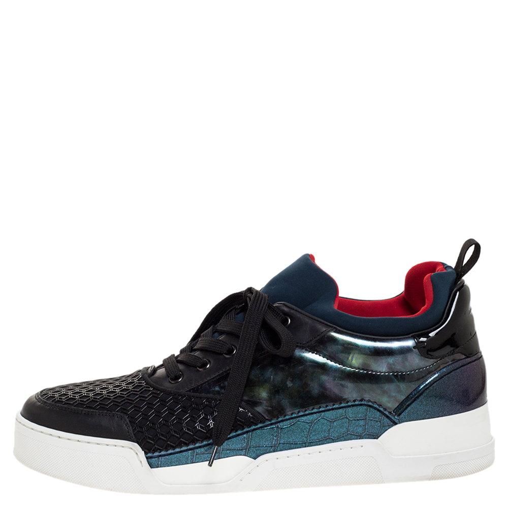 

Christian Louboutin Multicolor Mixed Media Aurelien Sneakers Size