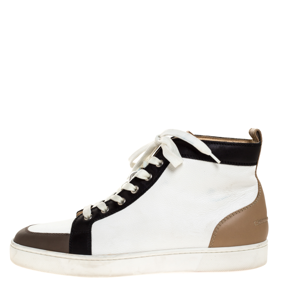 

Christian Louboutin Multicolor Leather Rantus High Top Sneakers Size