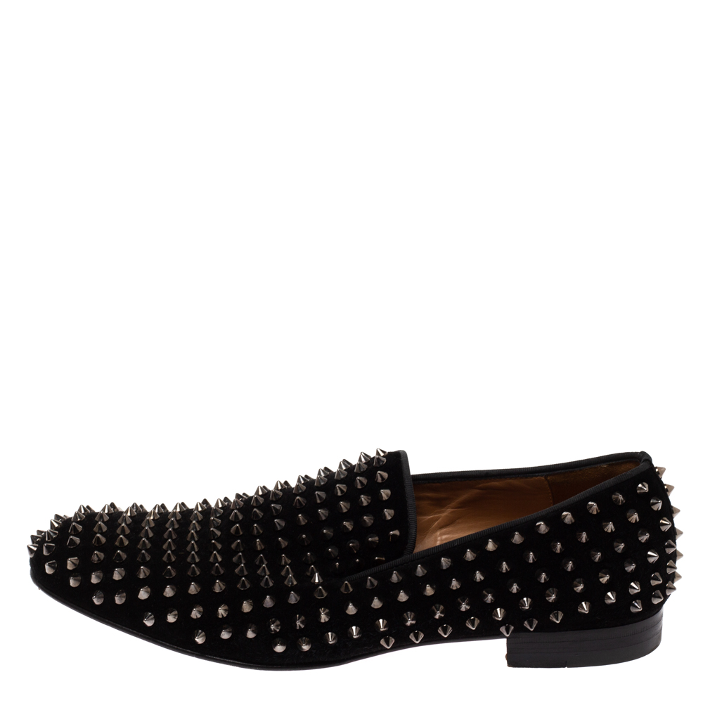 

Christian Louboutin Black Suede Dandelion Spikes Loafer Size